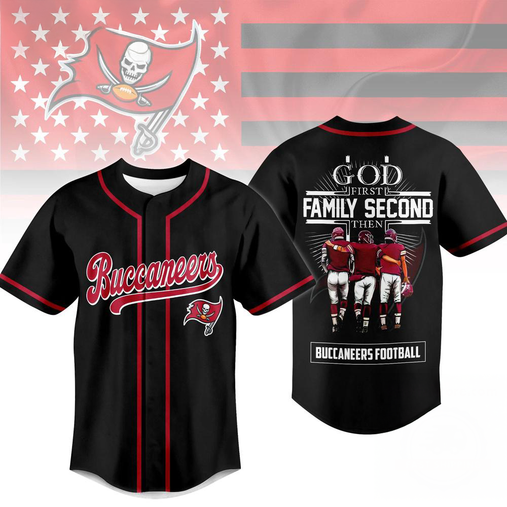 Tampa Bay Buccaneers God First Family Second Faith And Brotherhood Baseball Jersey