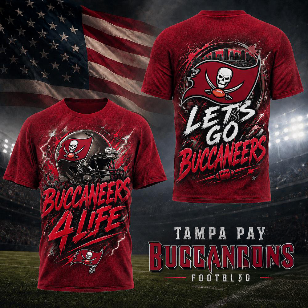 Tampa Bay Buccaneers NFL Fan For Life Limited Edition 3D Graphic T Shirt Gifts For Fans