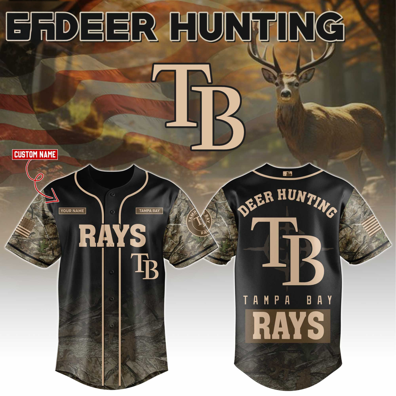 Tampa Bay Rays Deer Hunting Limited Edition Baseball Jersey