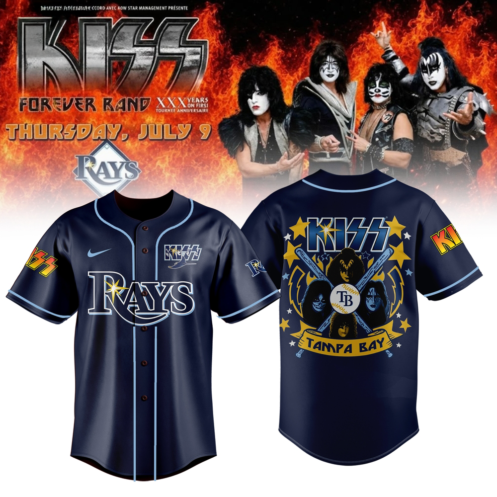 Tampa Bay Rays KISS Forever Band Tour 2026 Collector Baseball Jersey Gifts For Fans