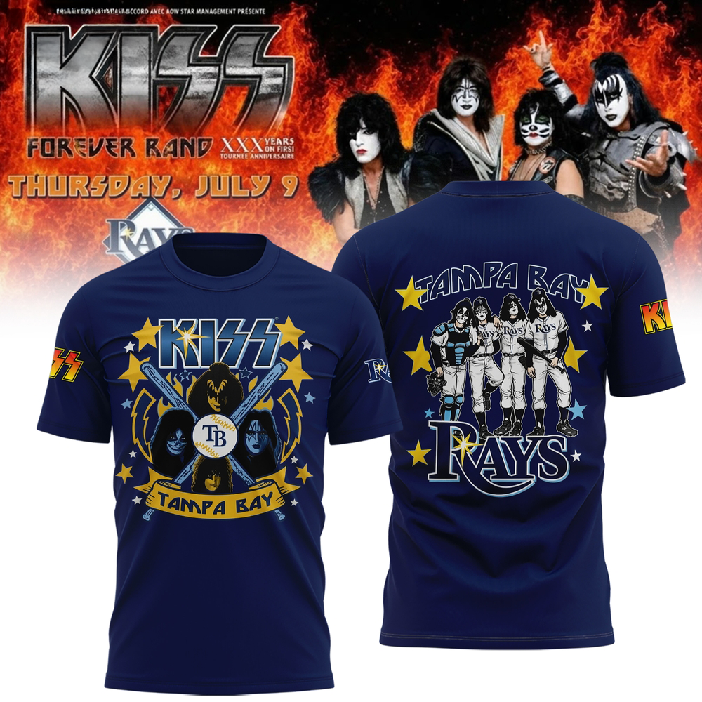 Tampa Bay Rays KISS Forever Band Tour 2026 Collector Fan T Shirt Gifts For Fans