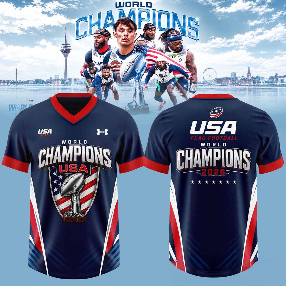 Team USA Flag Football World Champions 2026 Duesseldorf Football Jersey Fanwear 2 - Unicasport Team USA Flag Football World Champions 2026 Duesseldorf Football Jersey Fanwear
