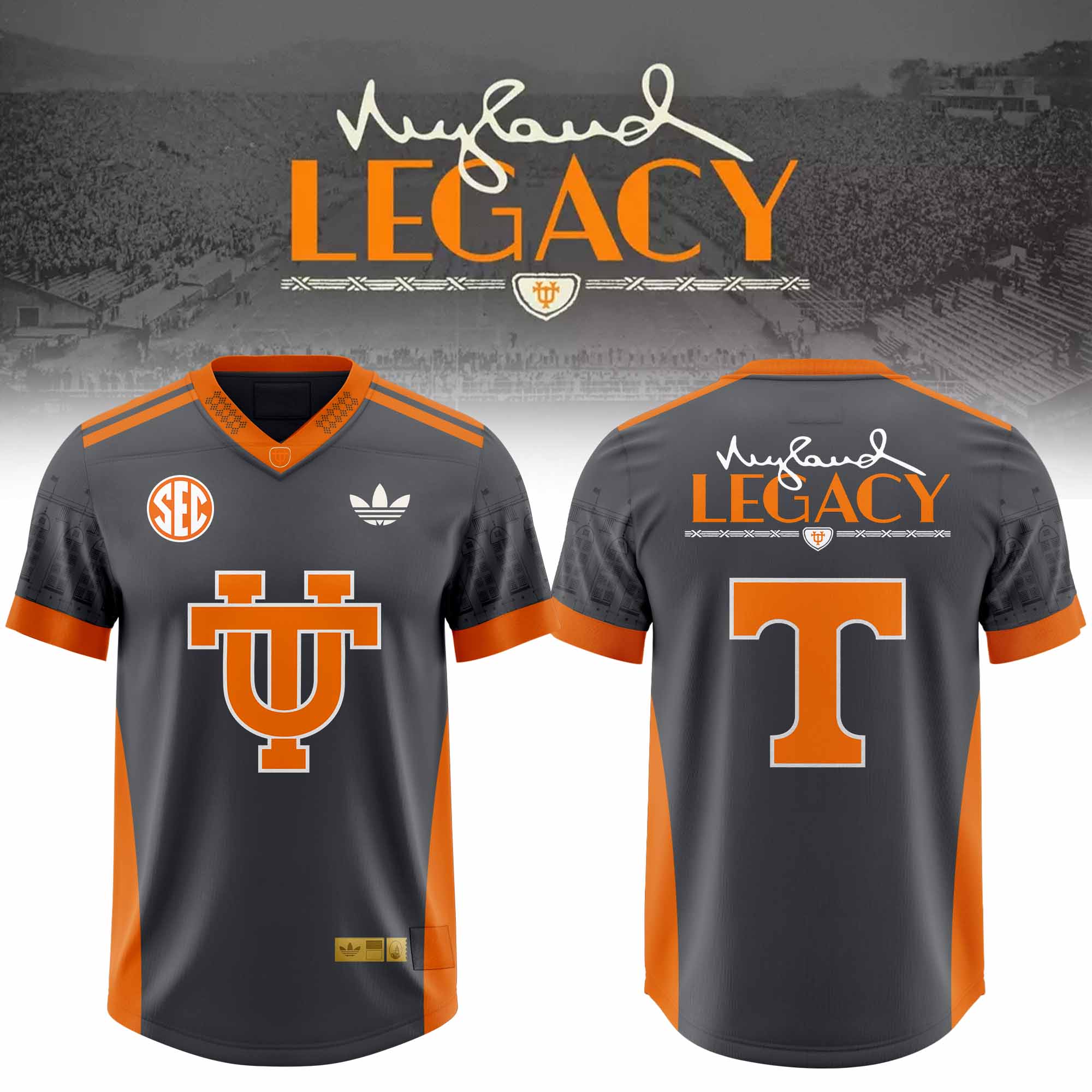 Tennessee Volunteers Football Neyland Legacy Smokey Grey Collection 3D All Over Print Football Jersey Game Day Fan Shirt 2 - Unicasport Tennessee Volunteers Football Neyland Legacy Smokey Grey Collection 3D All Over Print Football Jersey Game Day Fan Shirt