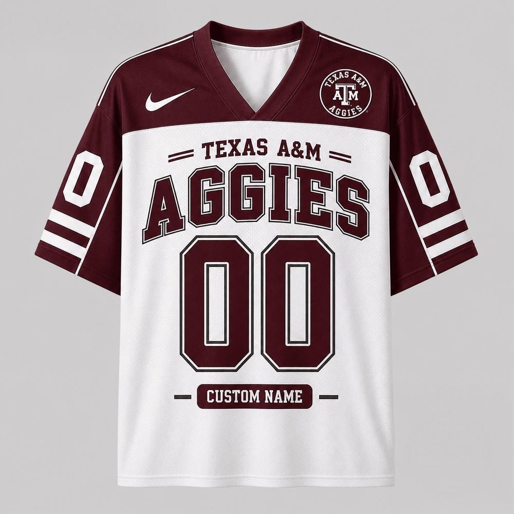 Texas AM Aggies NCAA College Team Pride Personalized Football Jersey Custom Name Number Fan Apparel 1 - Unicasport Texas AM Aggies NCAA College Team Pride Personalized Football Jersey Custom Name Number Fan Apparel