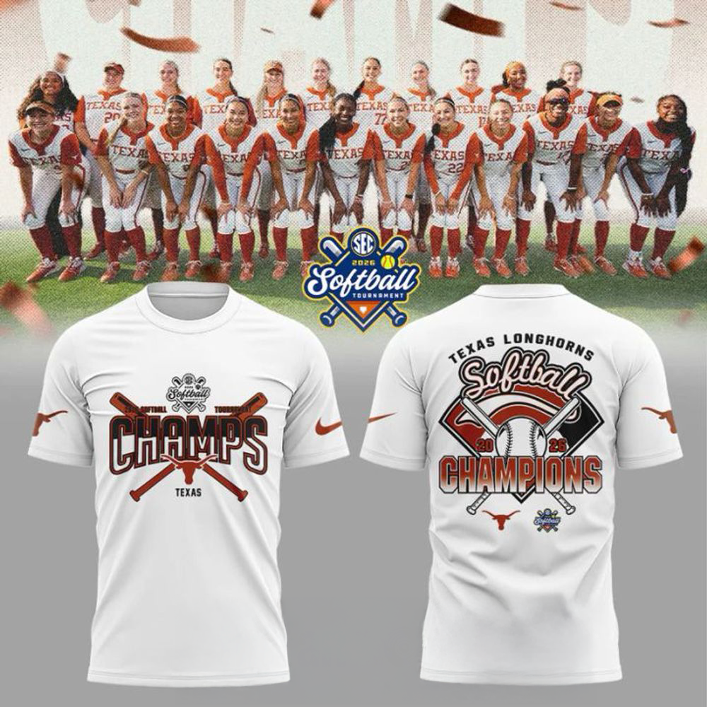 Texas Longhorns 2026 SEC Softball Tournament Champions Locker Room White Shirt