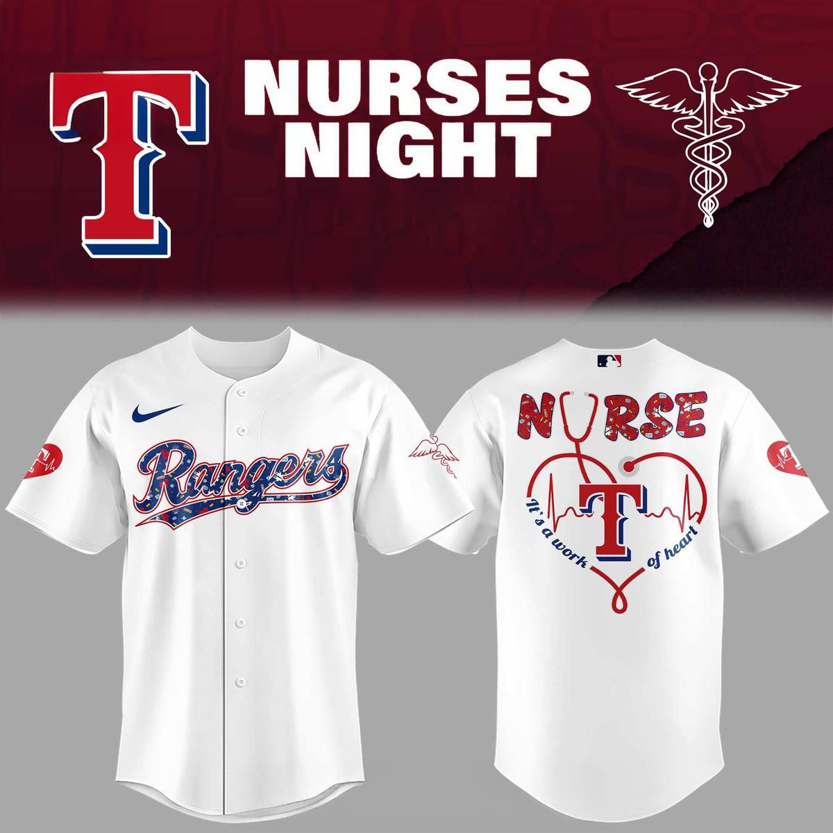 Texas Rangers 2026 x Nurse Night Appreciation Baseball Jersey Healthcare Tribute Edition 1 - Unicasport Texas Rangers 2026 x Nurse Night Appreciation Baseball Jersey Healthcare Tribute Edition