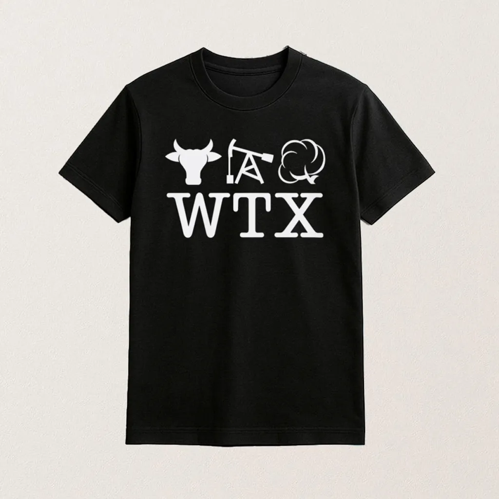 Texas WTX Cow Oil Cotton TShirt WTX West Texas Pride Shirt Gifts For Dad
