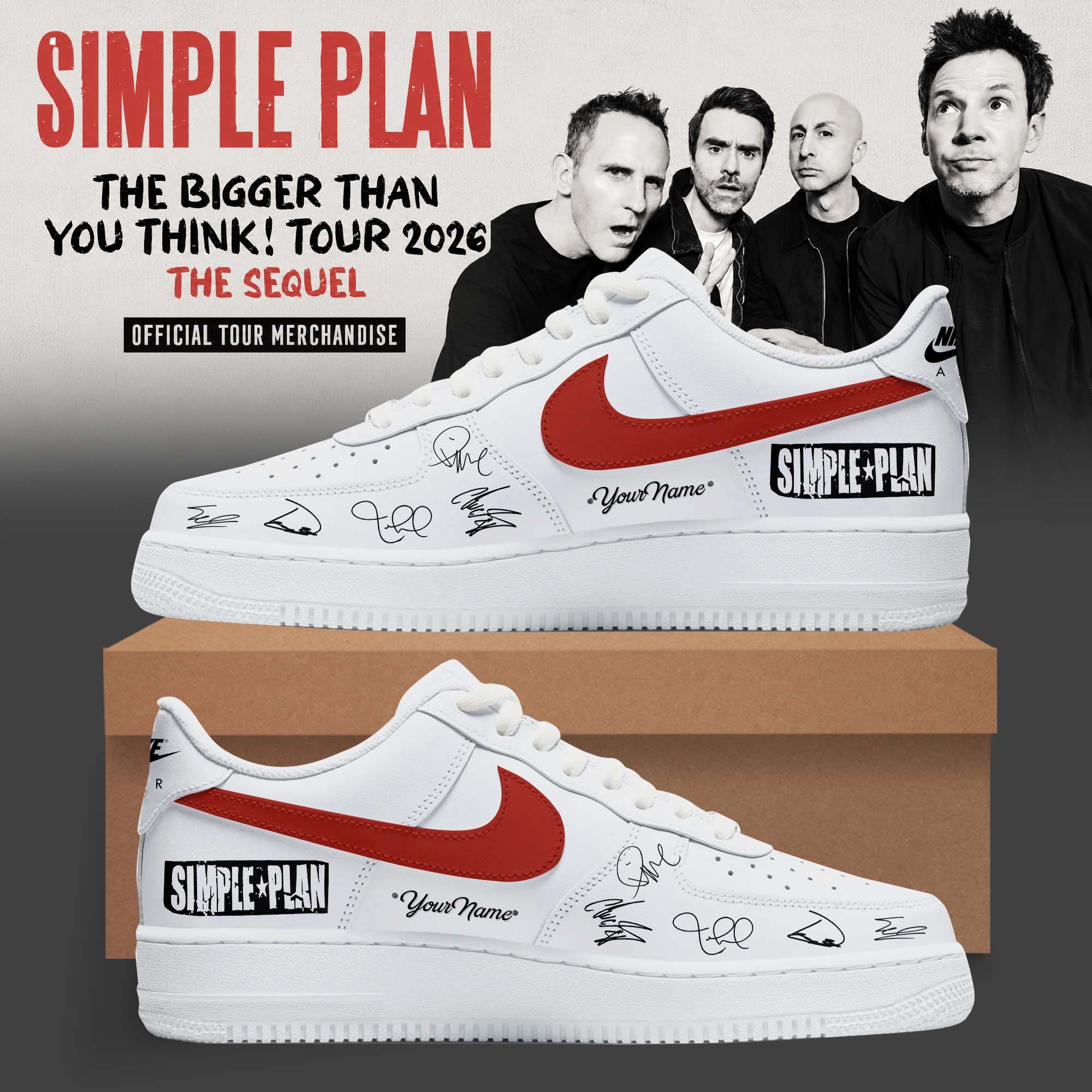 The Bigger Than You Think Tour 2026 Alternative Rock Edition Custom Sneakers