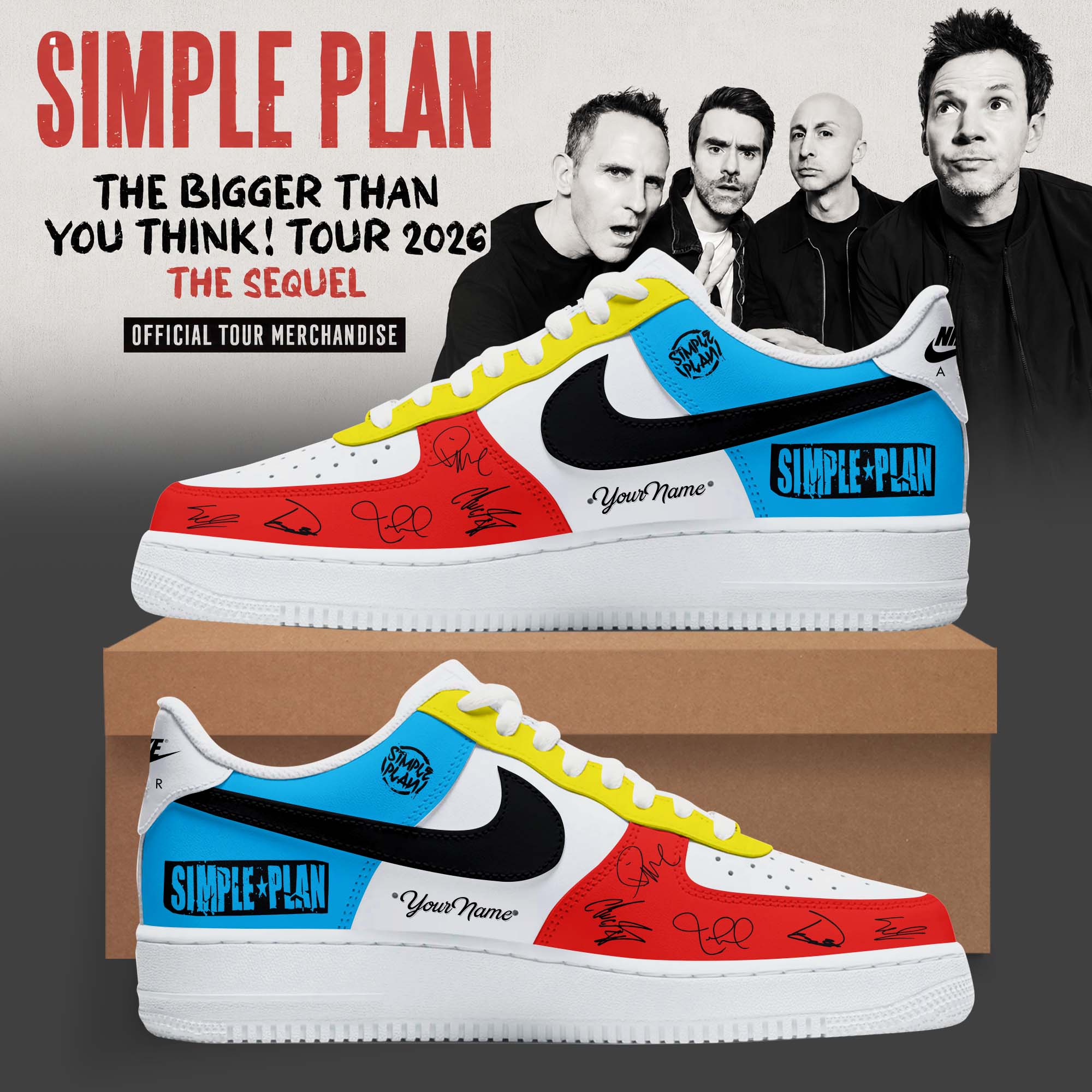 The Bigger Than You Think Tour 2026 Pop Punk 3D Graphic Sneakers