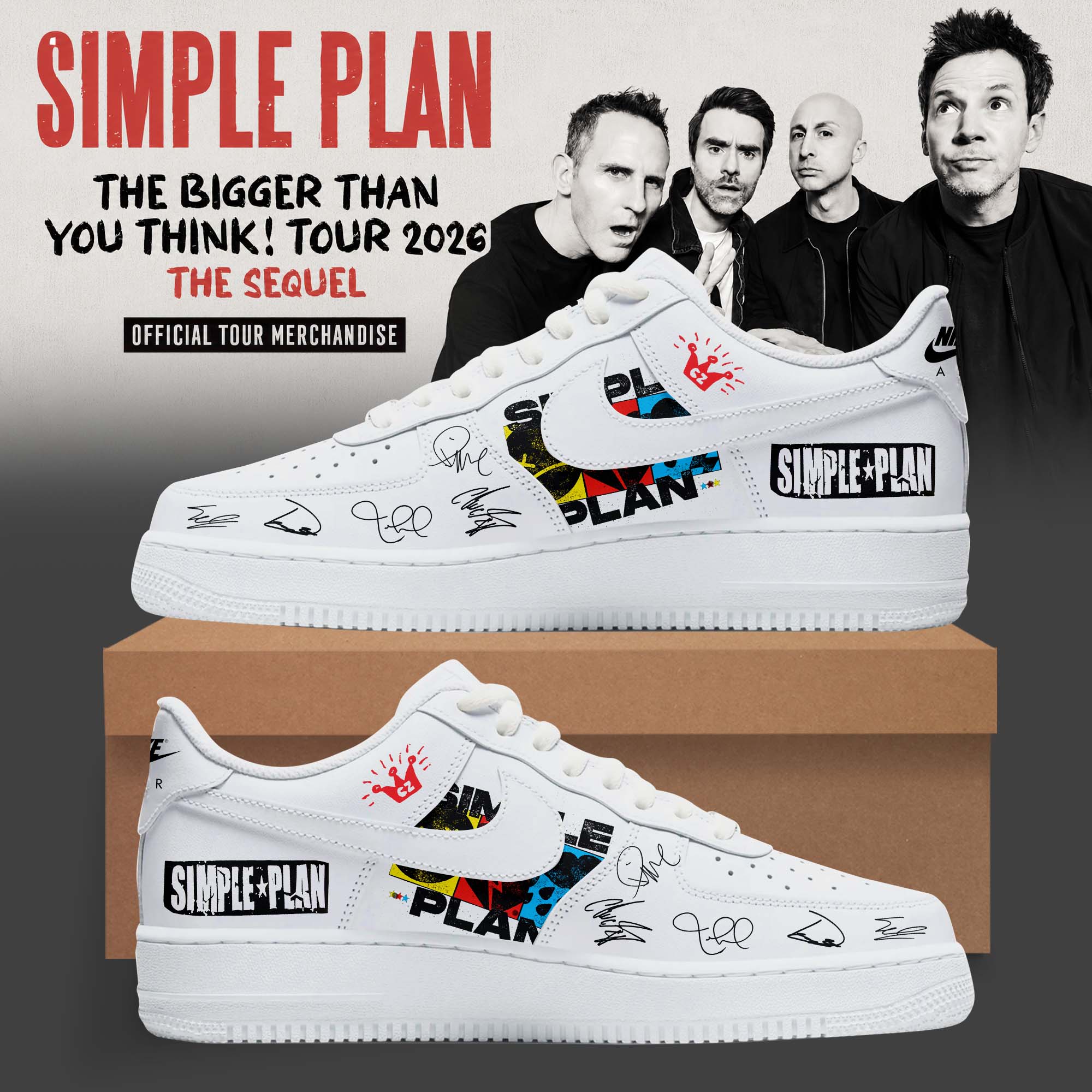 The Bigger Than You Think Tour 2026 Retro Style Graphic Sneakers
