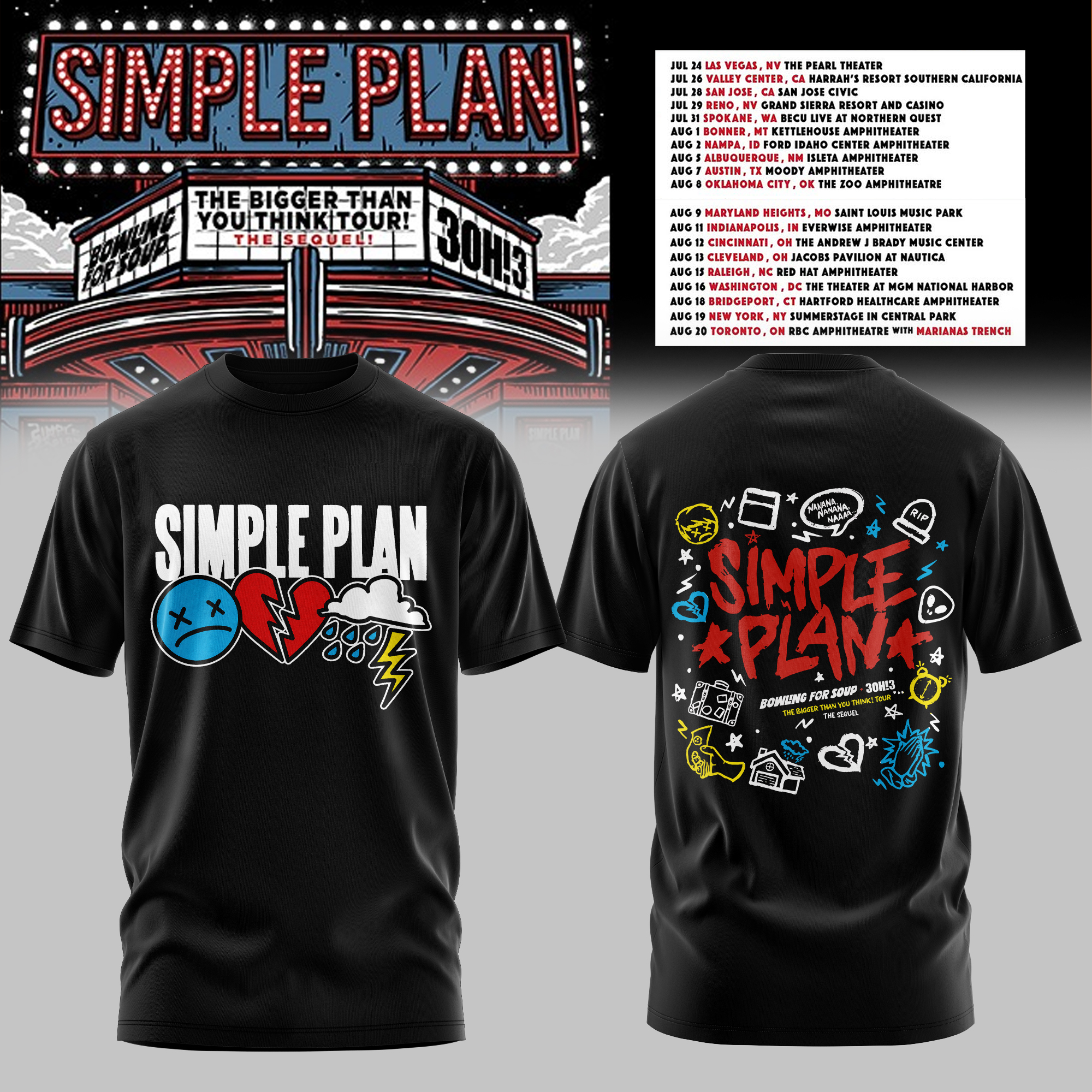 The Bigger Than You Think Tour Premium 3D Graphic T Shirt Band Photo Edition
