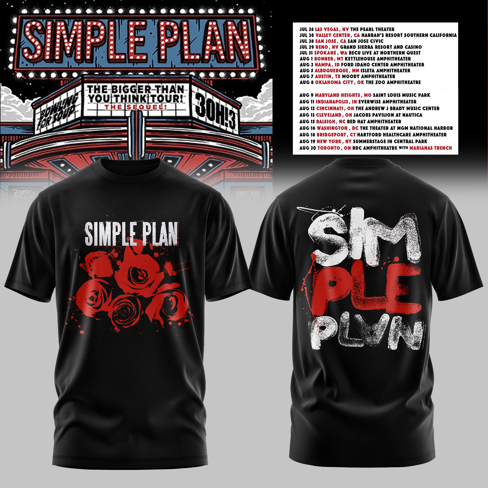 The Bigger Than You Think Tour Premium 3D Graphic T Shirt Circle SP Logo Edition