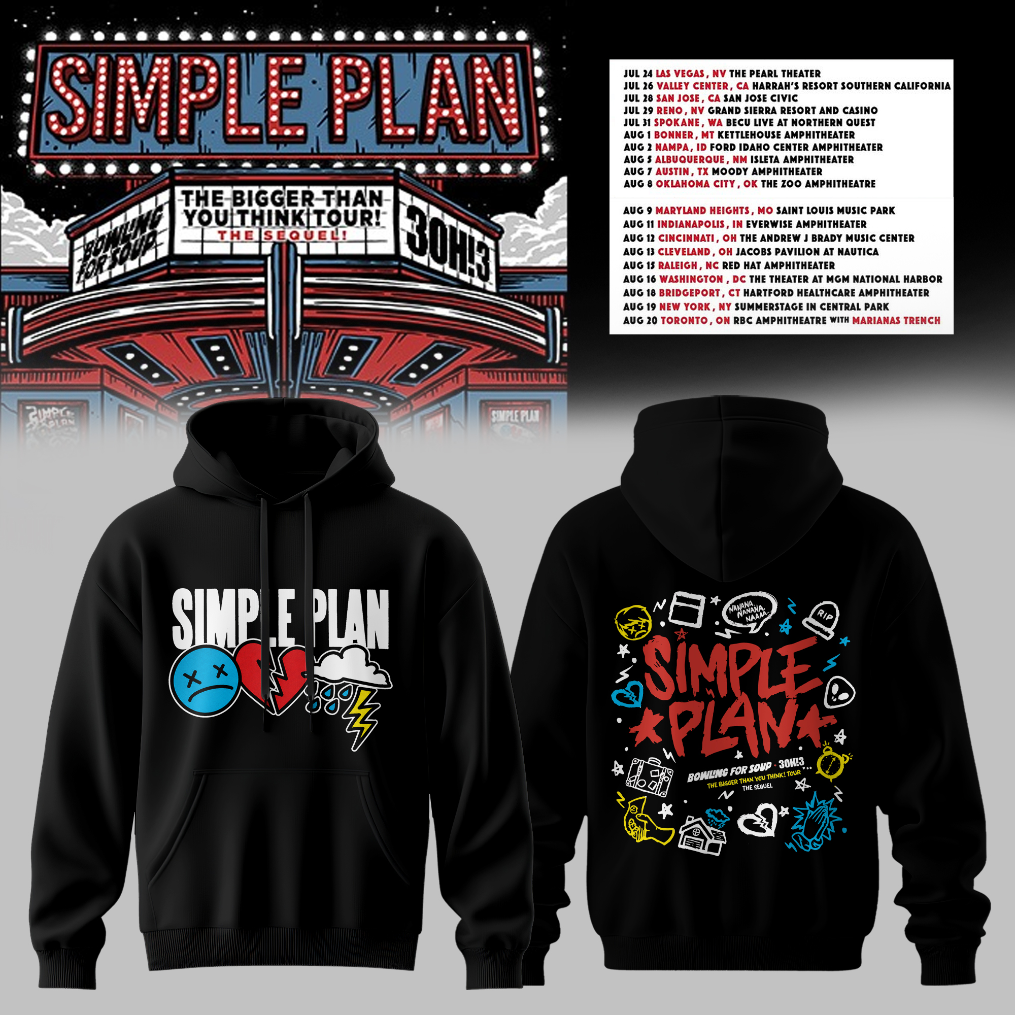 The Bigger Than You Think Tour Premium 3D Hoodie Band Photo Edition