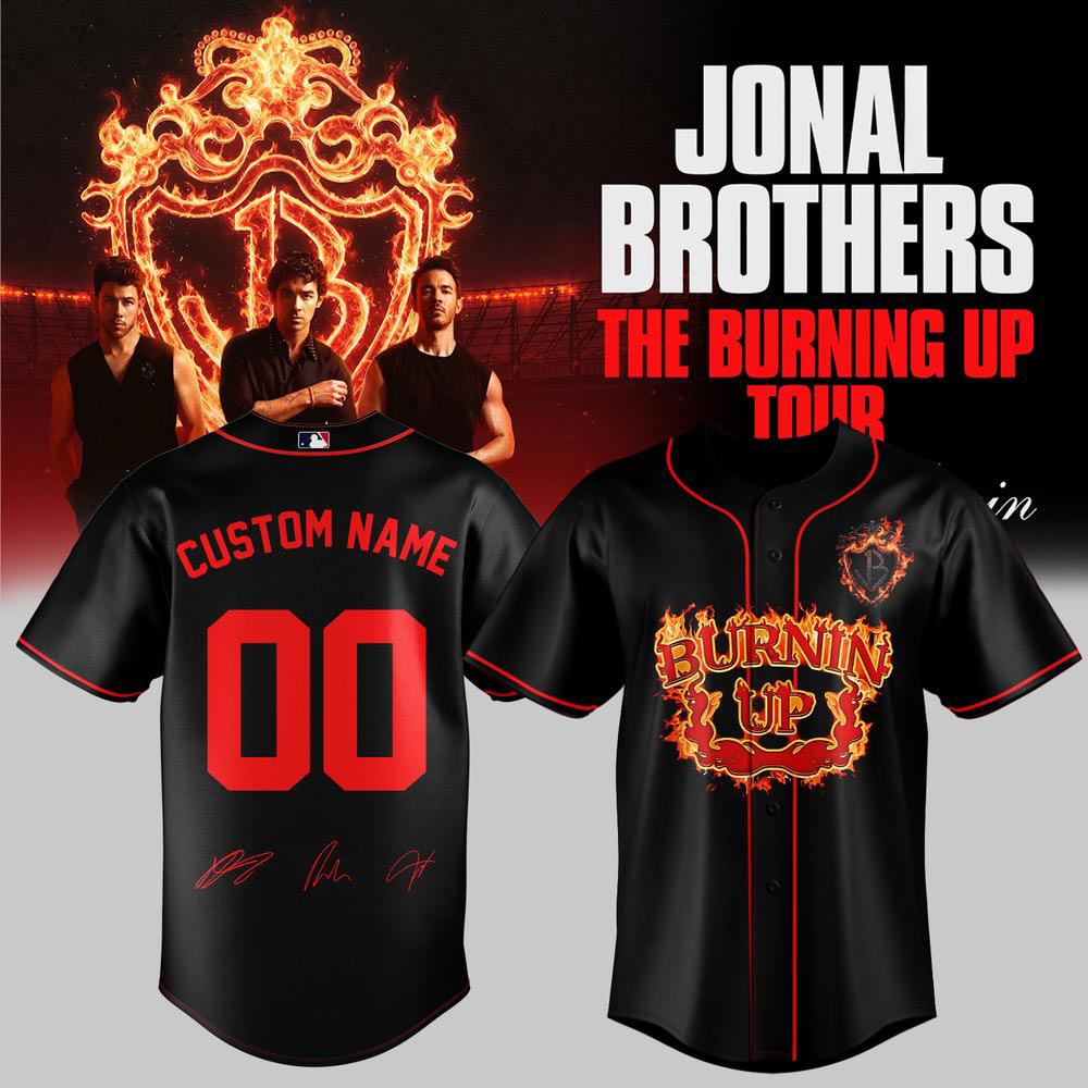 The Burning Up Tour All Over Again 2026 Jonas Brothers Baseball Jersey Tour Fan Apparel 2 - Unicasport The Burning Up Tour All Over Again 2026 Jonas Brothers Baseball Jersey Tour Fan Apparel