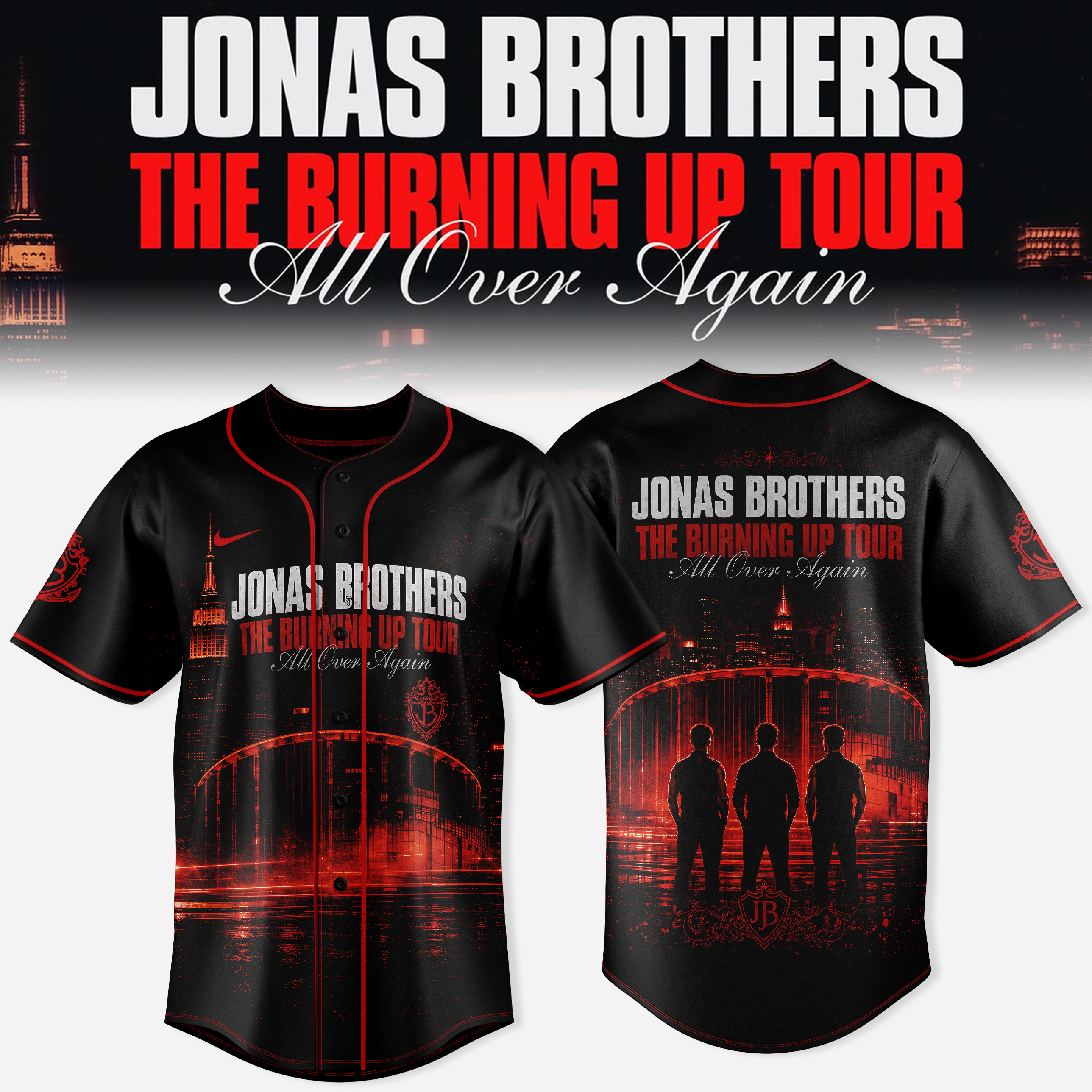 The Burning Up Tour All Over Again Collector Fan Baseball Jersey Gifts For Fans