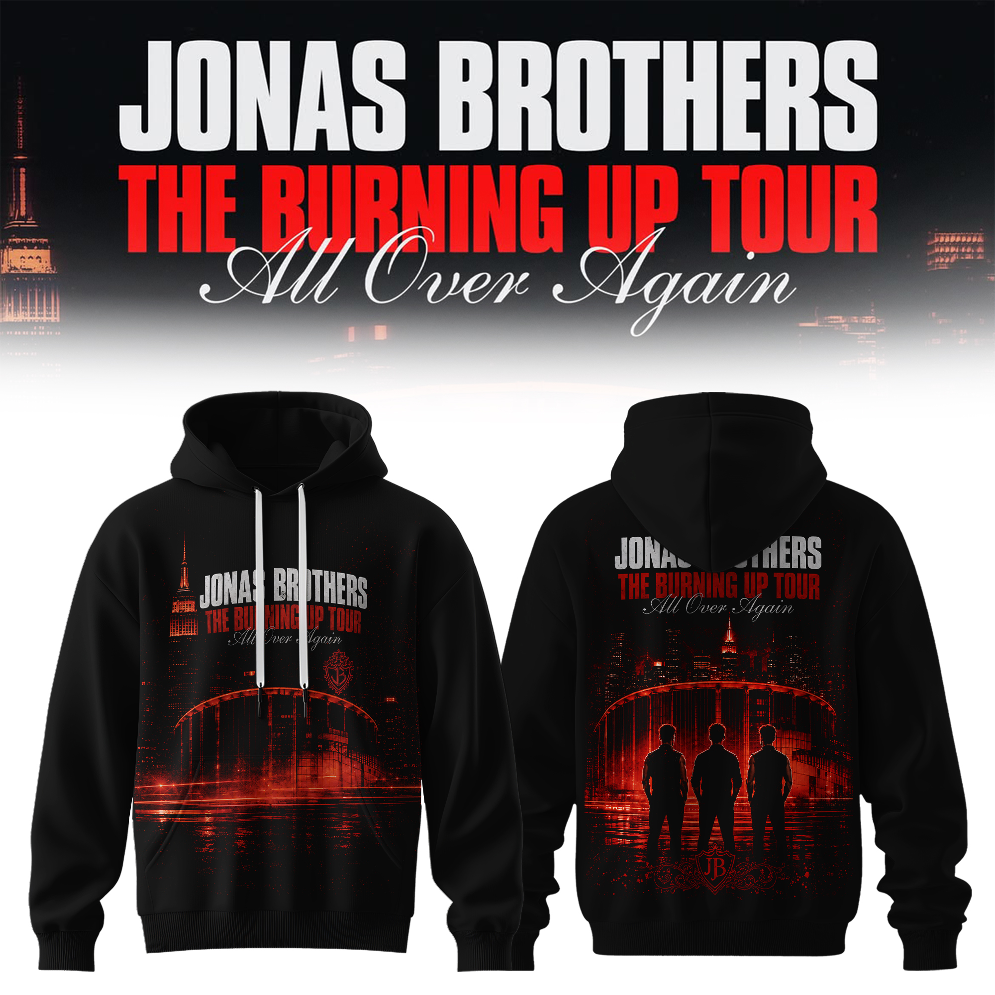 The Burning Up Tour All Over Again Official Tour Hoodie Collection Gifts For Fans