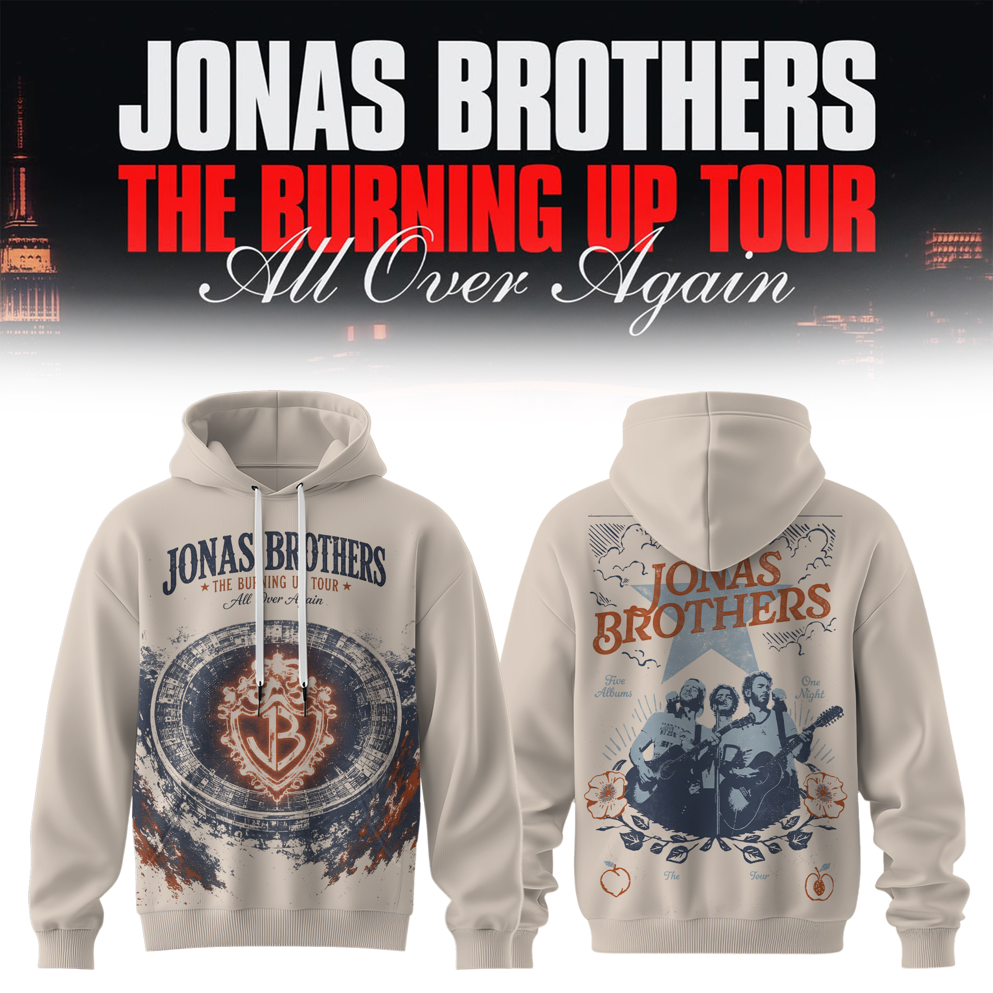 The Burning Up Tour All Over Again Premium Collector Hoodie Gifts For Fans