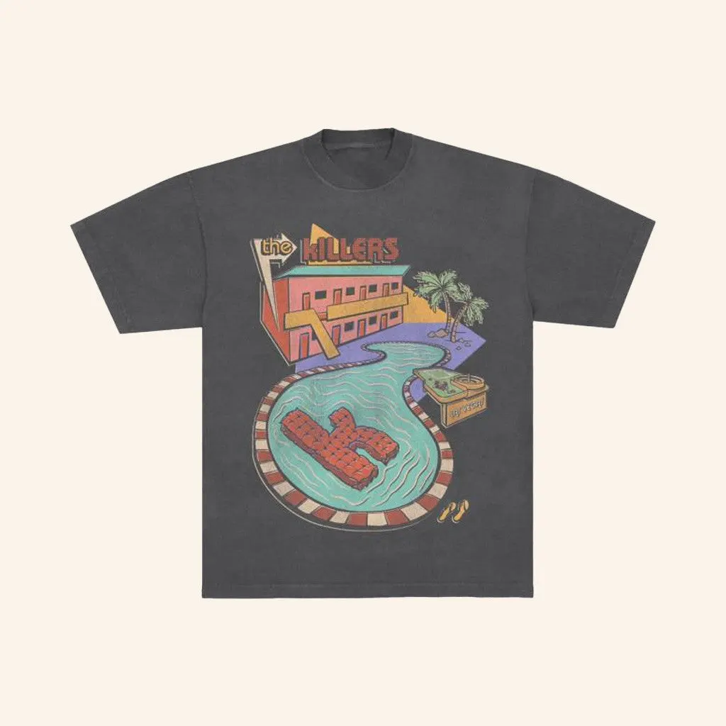 The Killers Music Merch Summer Pool Black TShirt Music Fans Gifts