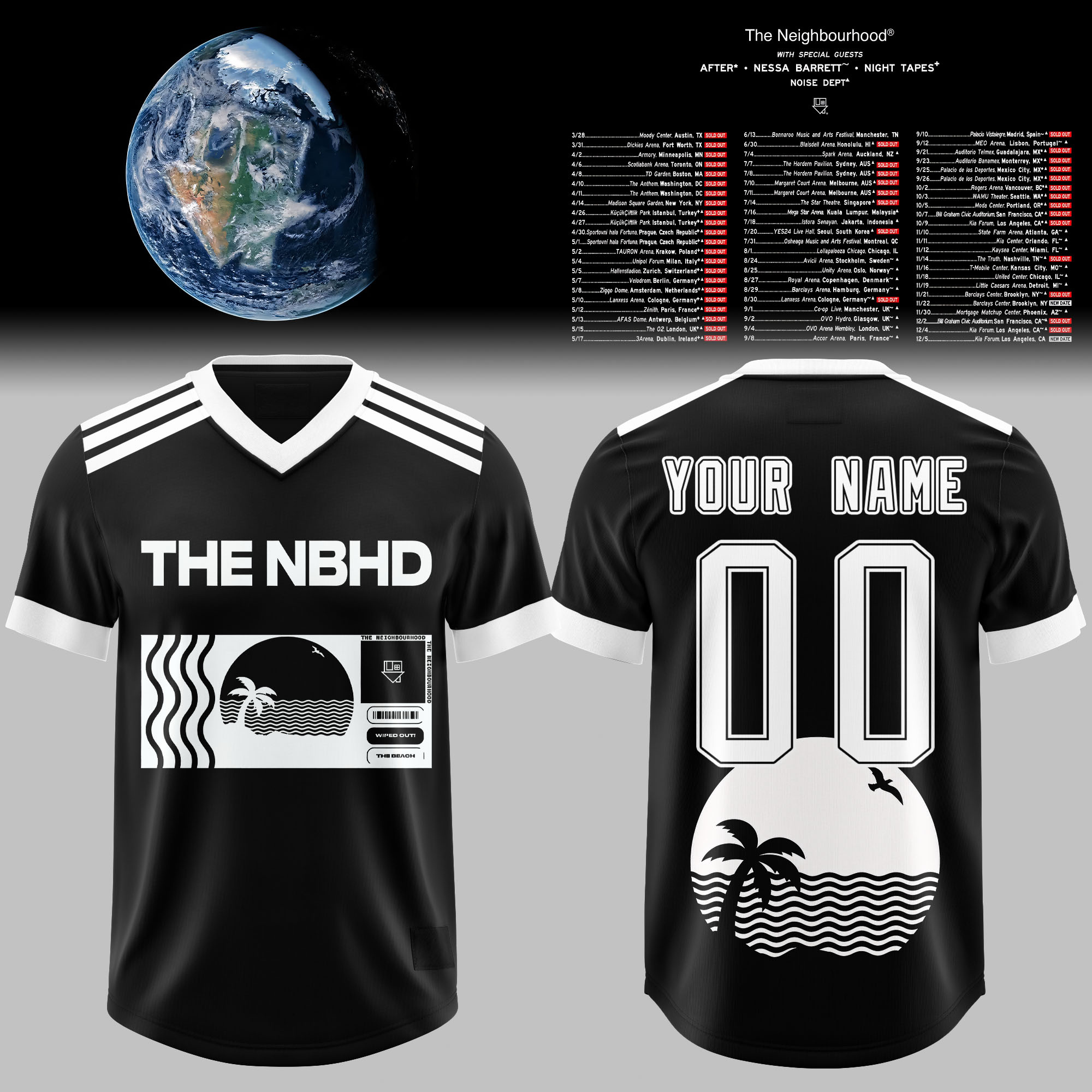 The Nbhd ultraSOUND Global Tour Football Jersey 3D Graphic Music Apparel 1 - Unicasport The Nbhd ultraSOUND Global Tour Football Jersey 3D Graphic Music Apparel