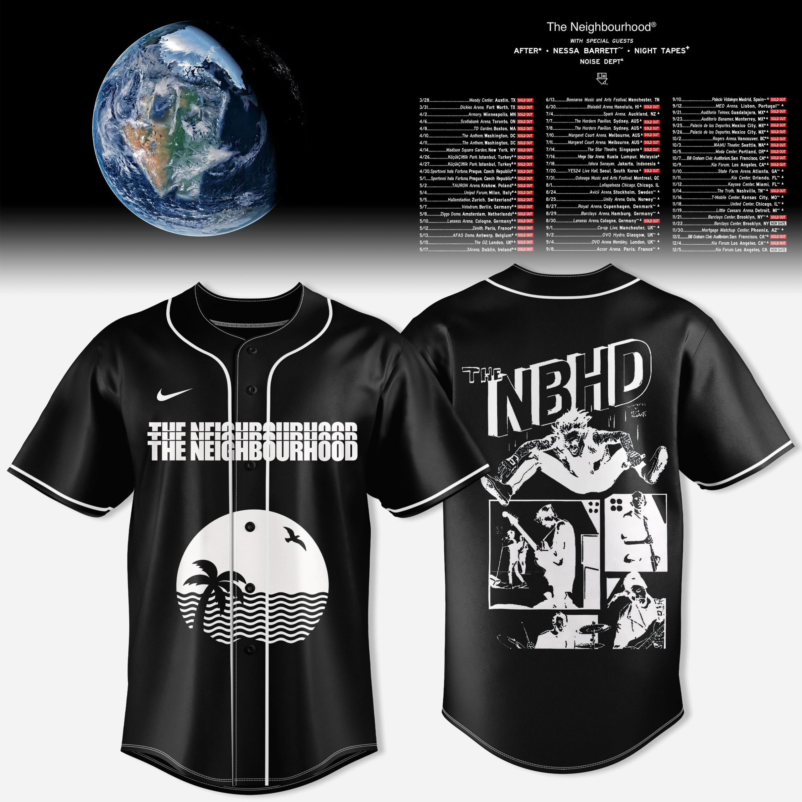 The Nbhd ultraSOUND Live Tour Baseball Jersey Full Print Music Fan Collection 1 - Unicasport The Nbhd ultraSOUND Live Tour Baseball Jersey Full Print Music Fan Collection