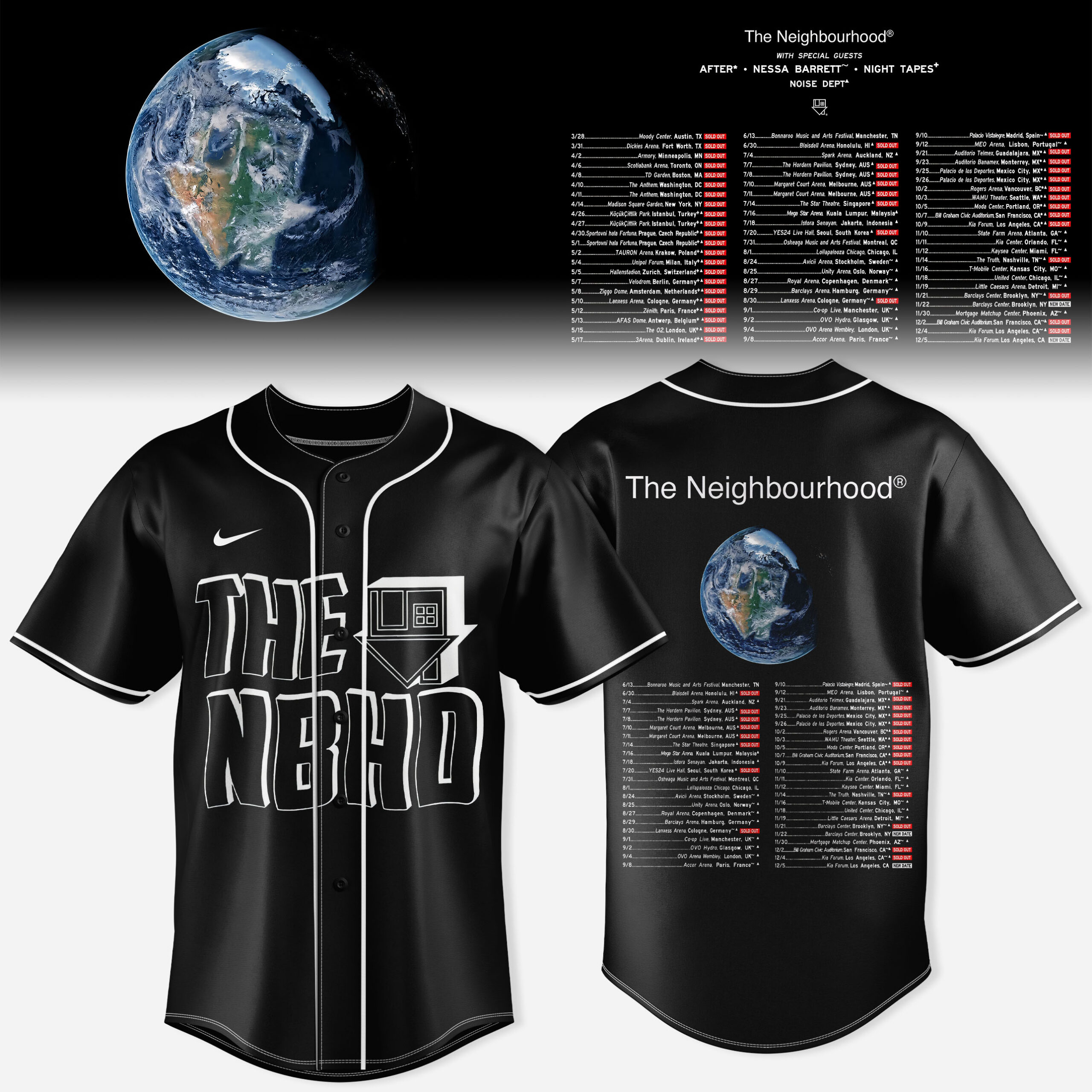 The Nbhd ultraSOUND Tour Baseball Jersey 3D All Over Print Live Concert Edition 1 - Unicasport The Nbhd ultraSOUND Tour Baseball Jersey 3D All Over Print Live Concert Edition