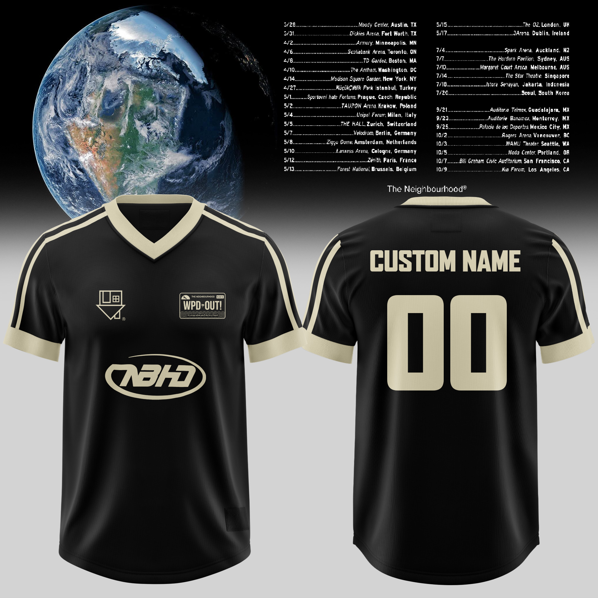 The Neighbourhood The World Tour 2026 Custom Football Jersey Fan Gift