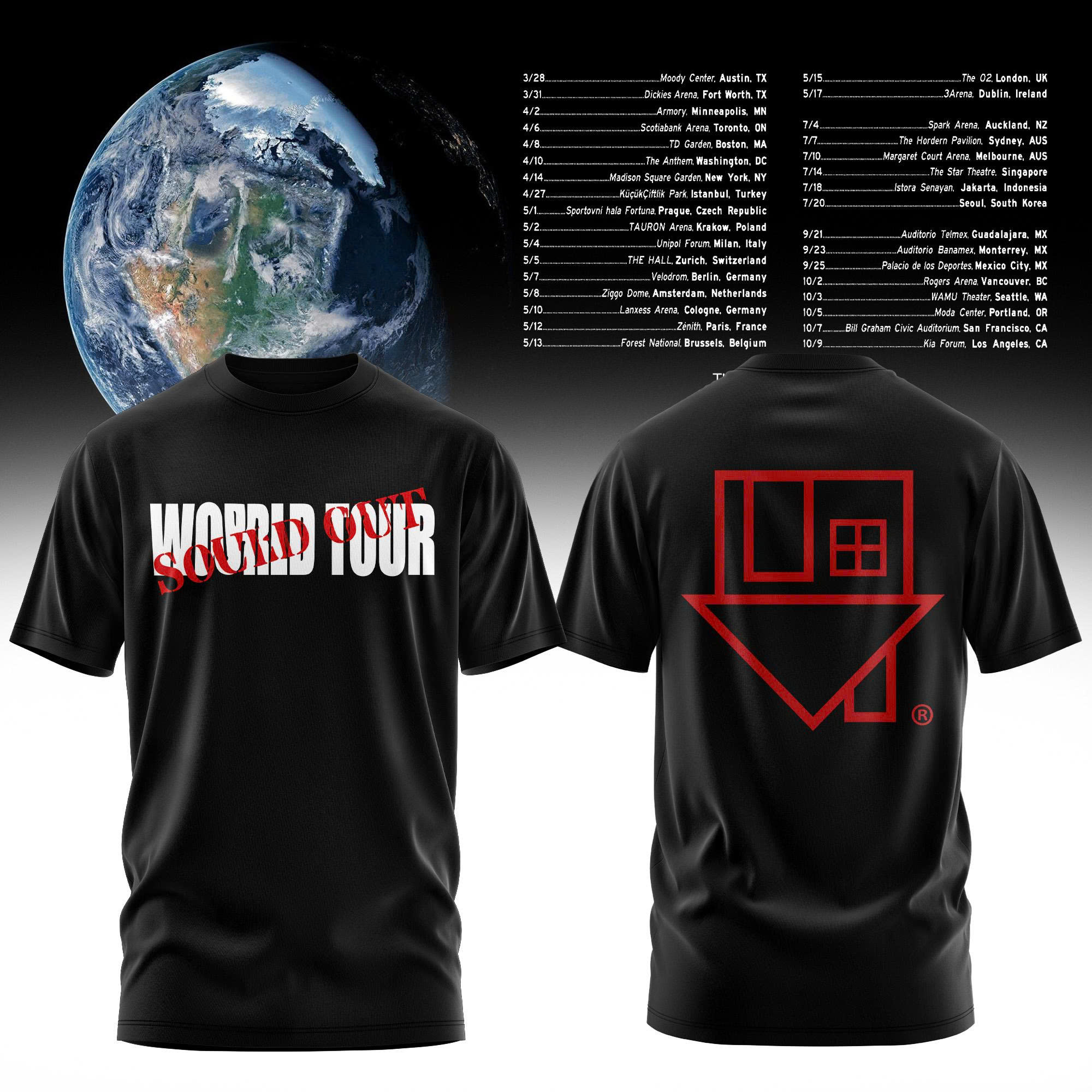The Neighbourhood The Wourld Tour 2026 Exclusive Graphic T Shirt