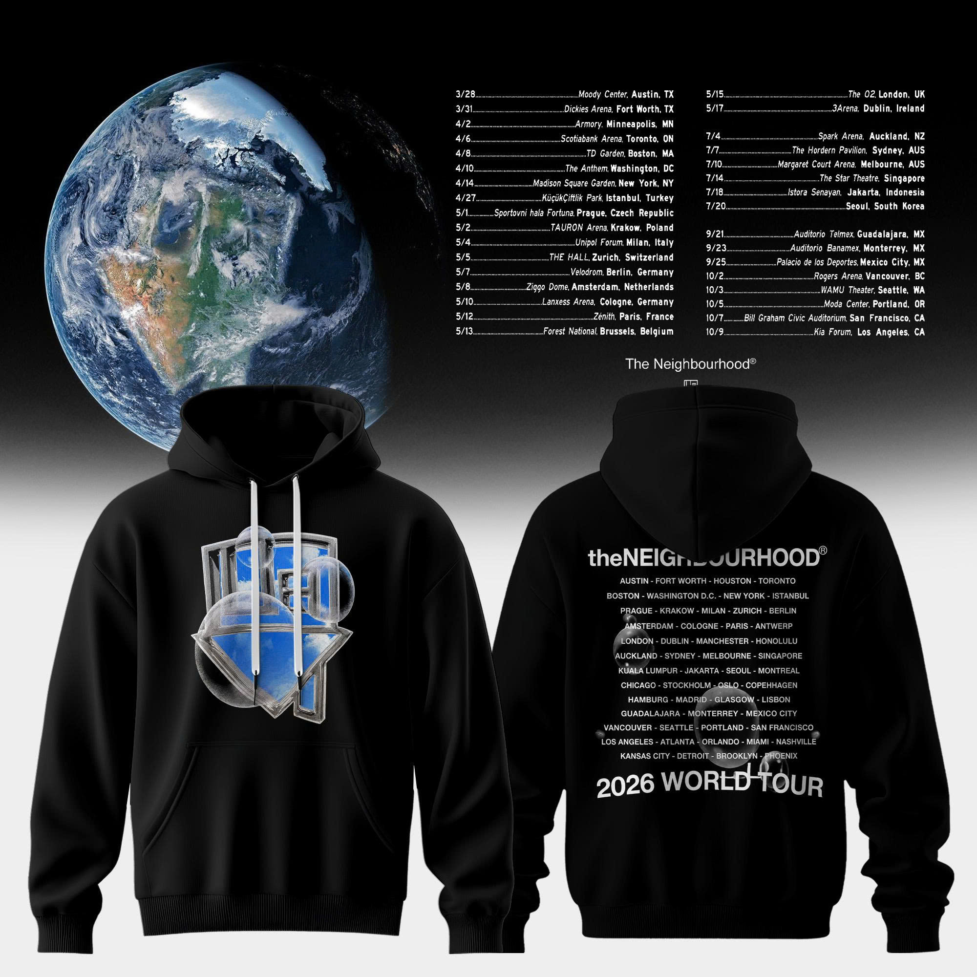 The Neighbourhood The Wourld Tour 2026 Premium Graphic Hoodie Concert Collection