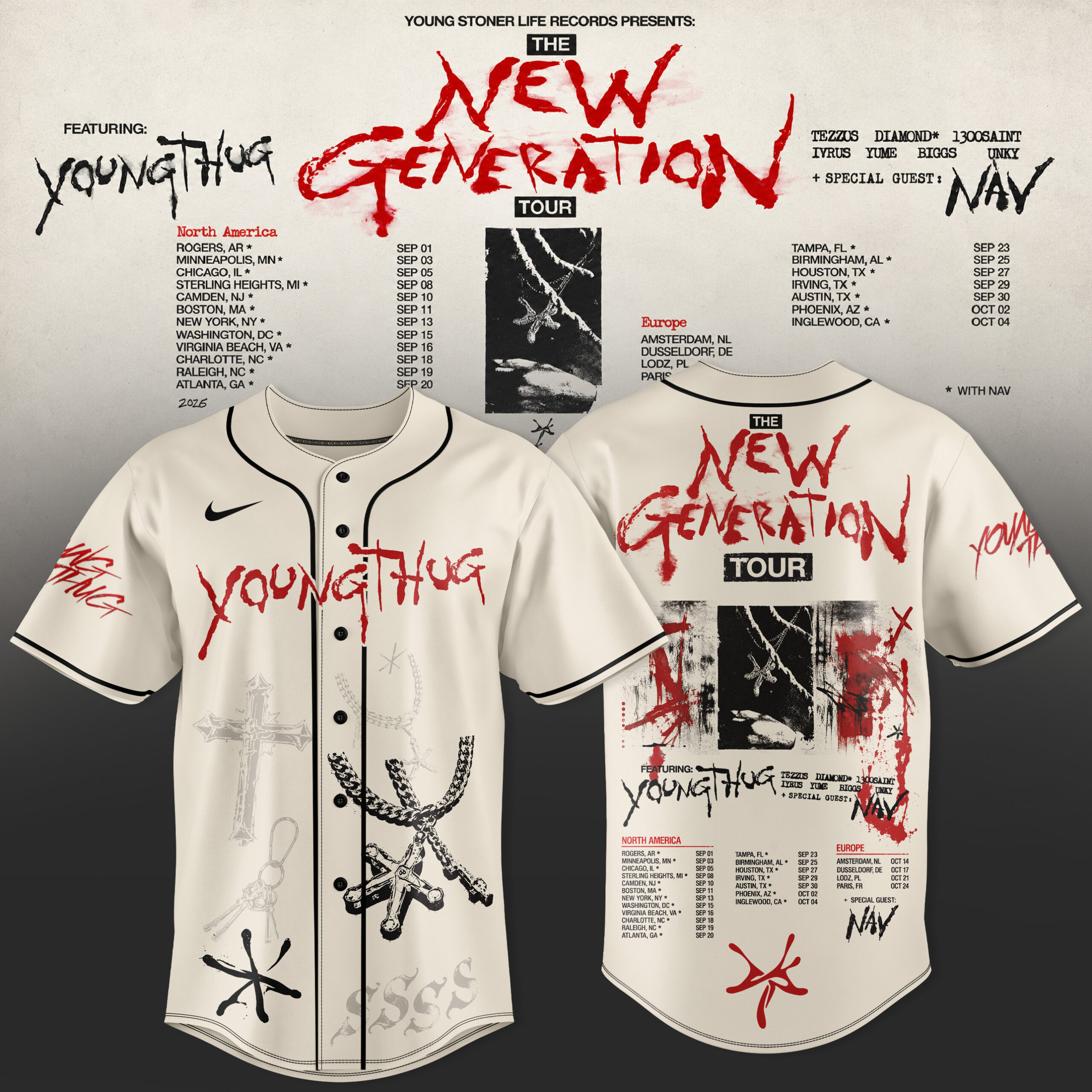 The New Generation Tour 2026 Premium Fan Baseball Jersey