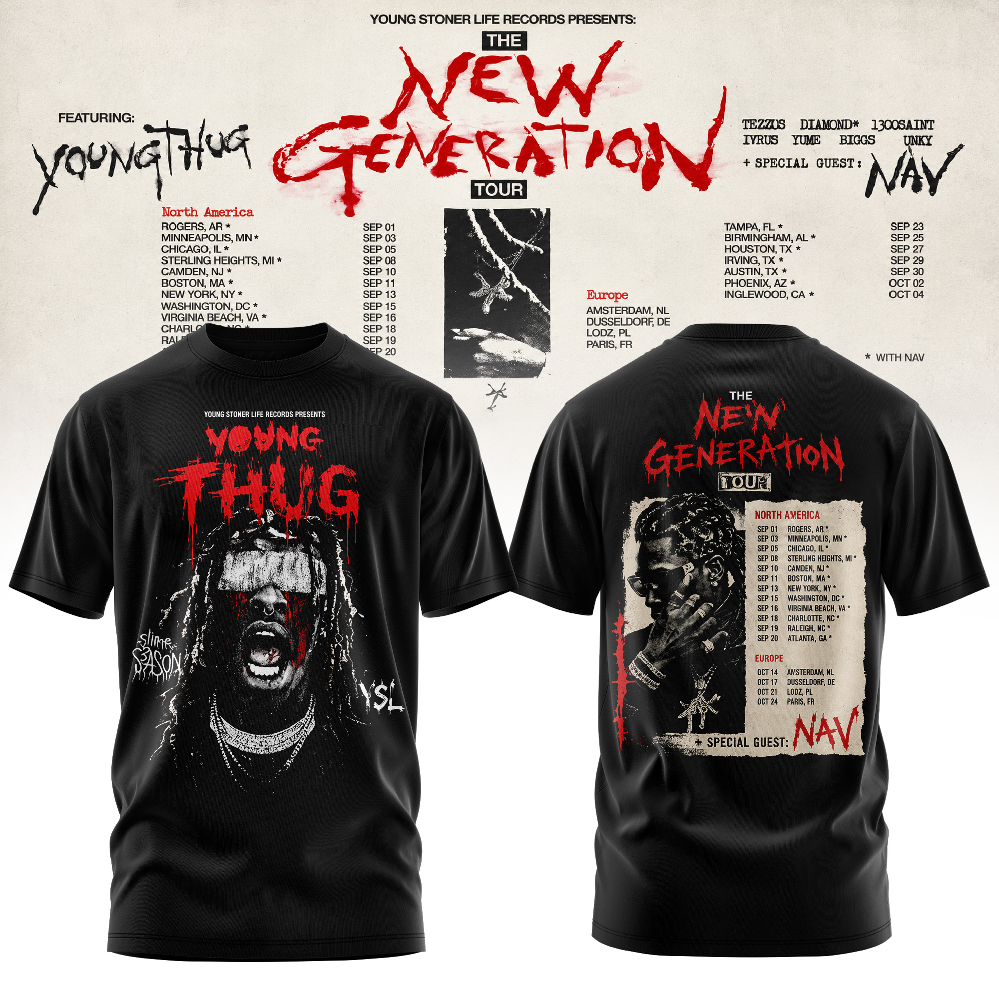 The New Generation Tour 2026 Vintage Music Tour T Shirt