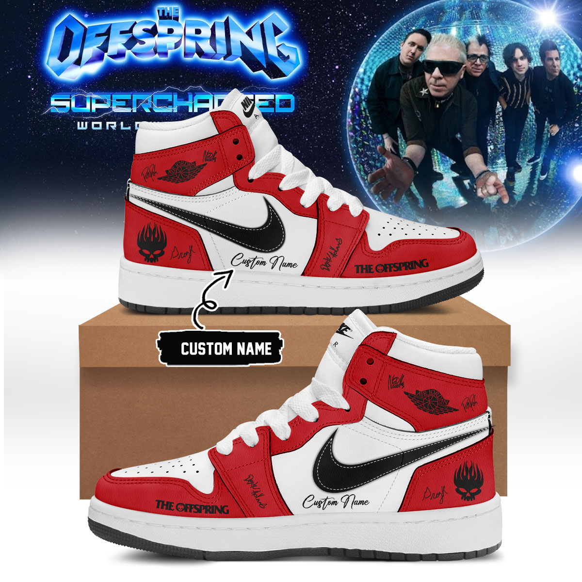 The Offspring World Tour Custom Air Force 1 Sneakers