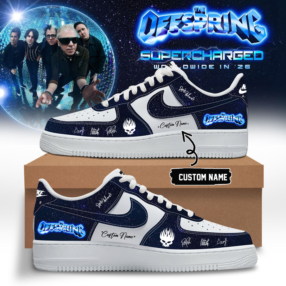 The Offspring World Tour Graphic Jordan 1 Shoes