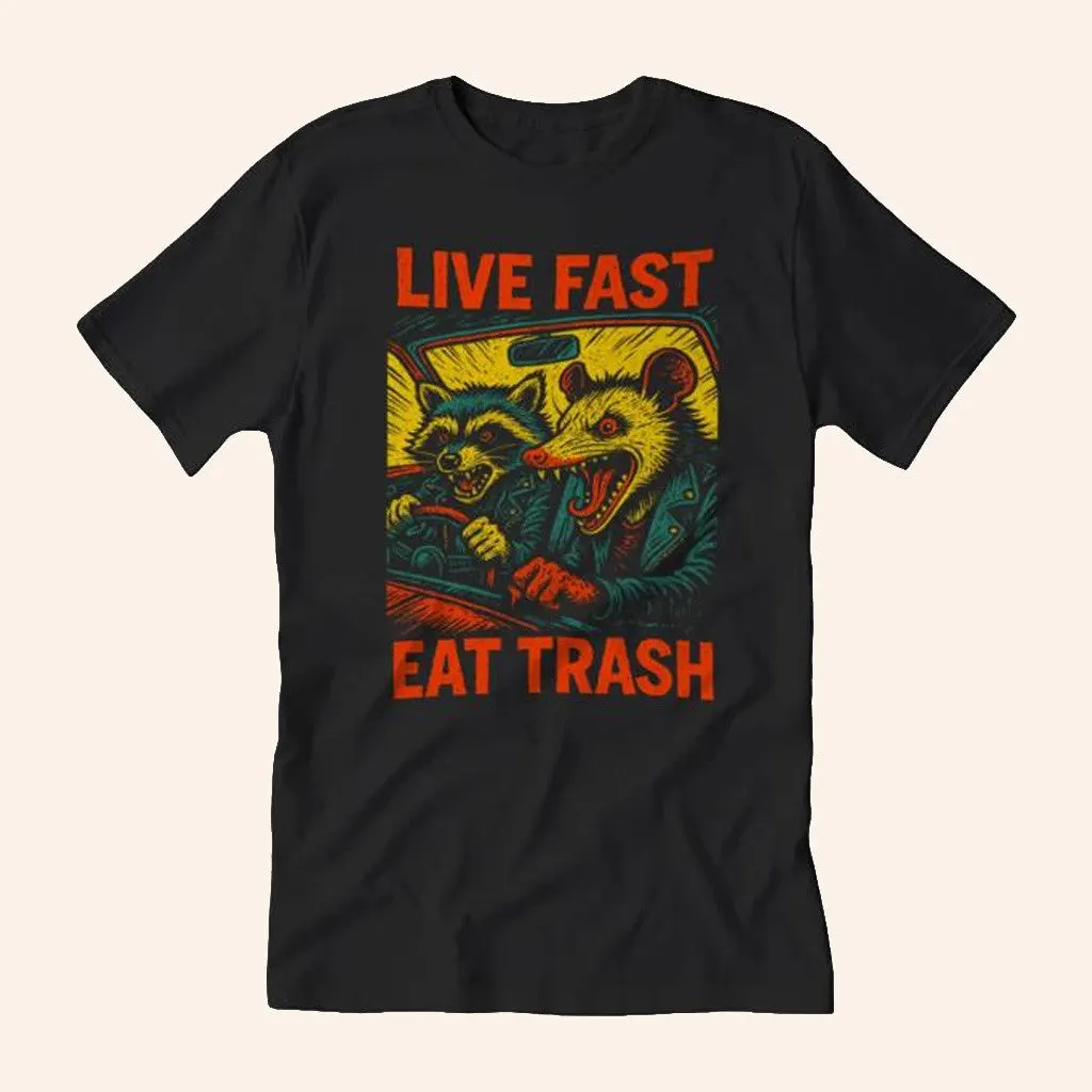 The Original Underground Merch Live Fast Eat Trash TShirt Gift Ideas For Dad