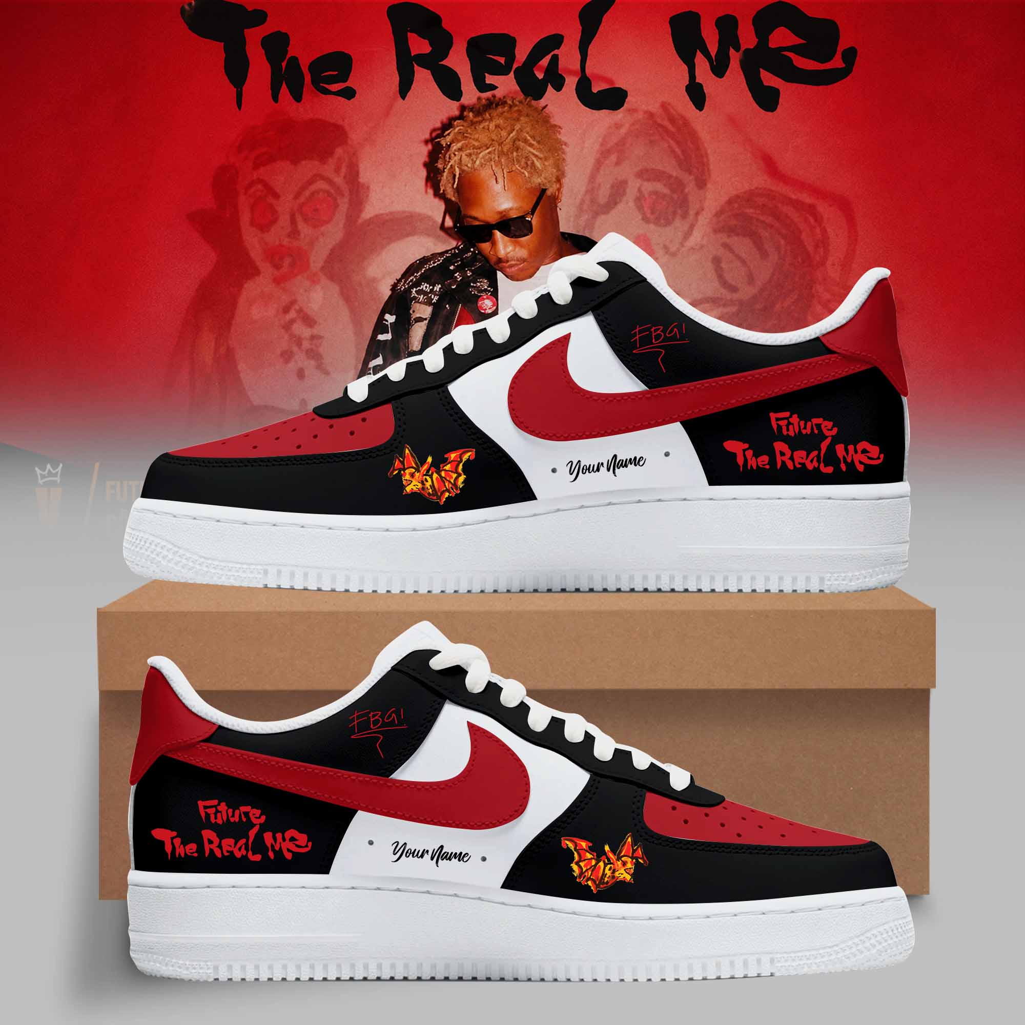The Real Me Premium 3D Custom Air Force Style Sneakers H34 Edition