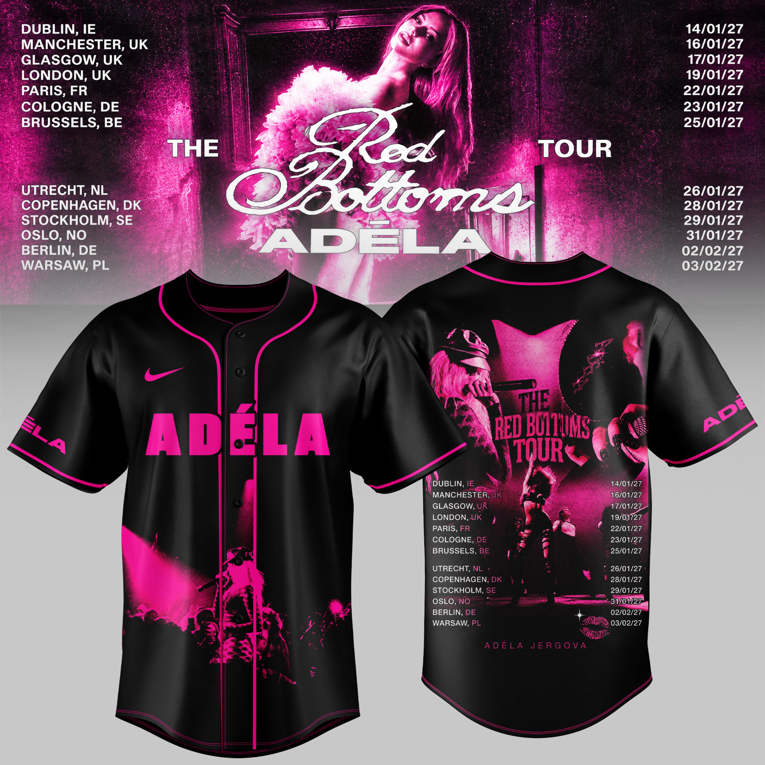 The Red Bottoms Tour ADÉLA JERGOVA Jersey Live Music Fan Concert Streetwear 1 - Unicasport The Red Bottoms Tour ADÉLA JERGOVA Jersey Live Music Fan Concert Streetwear