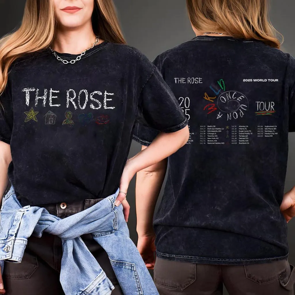 The Rose Once Upon A WRLD Tour Mineral Wash TShirt The Rose 2025 World Tour Shirt Gifts