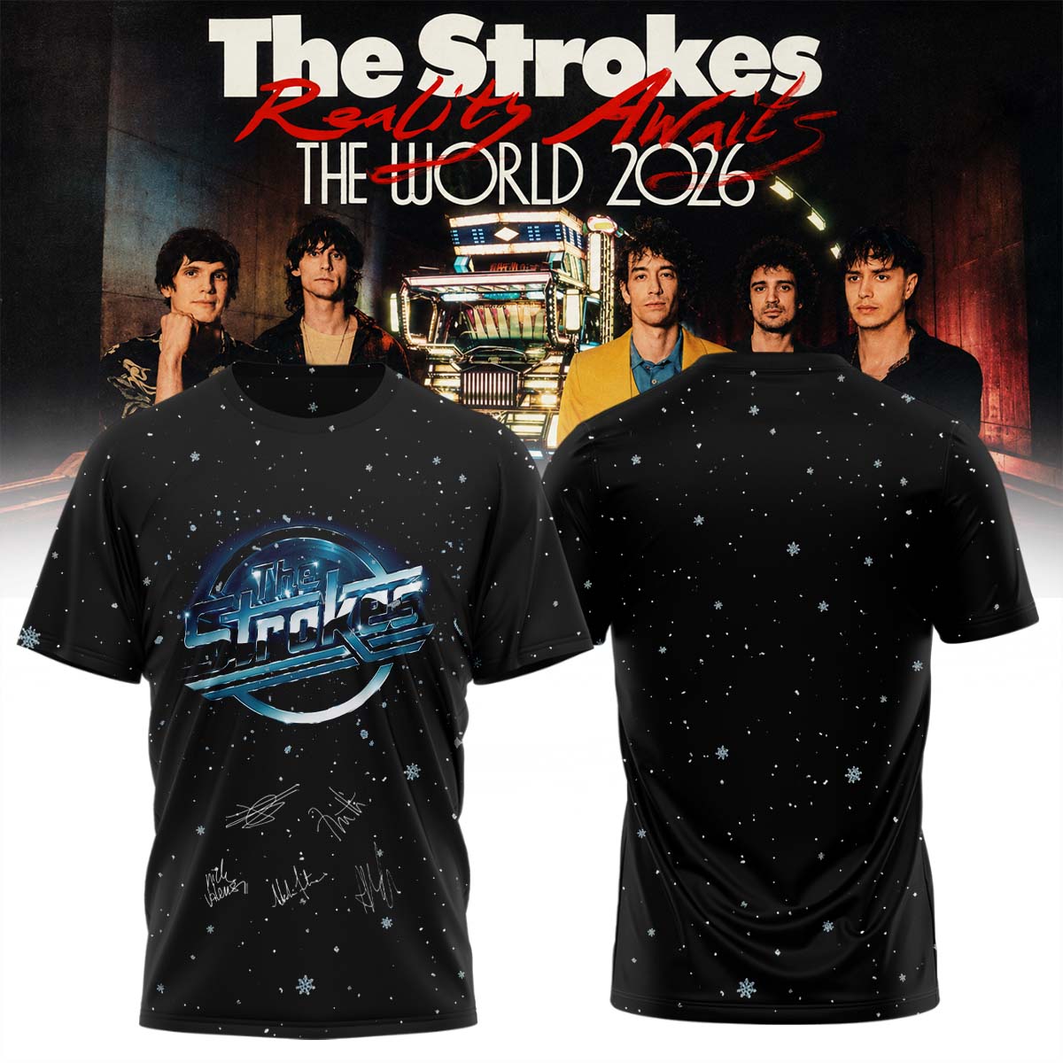 The Strokes Reality Awaits Tour 2026 Collector Edition Concert T Shirt