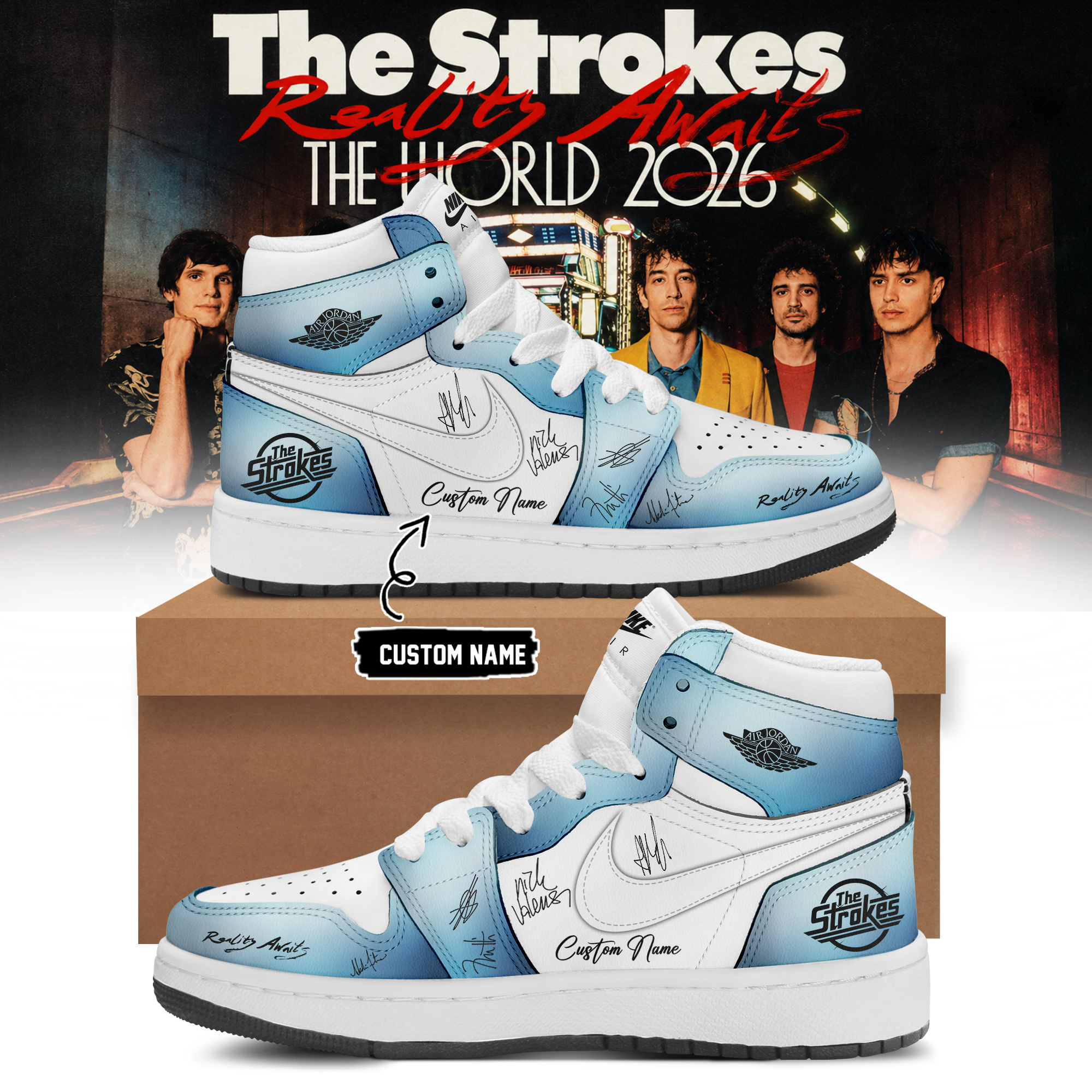 The Strokes Reality Awaits Tour 2026 Premium Signature Casual Shoes