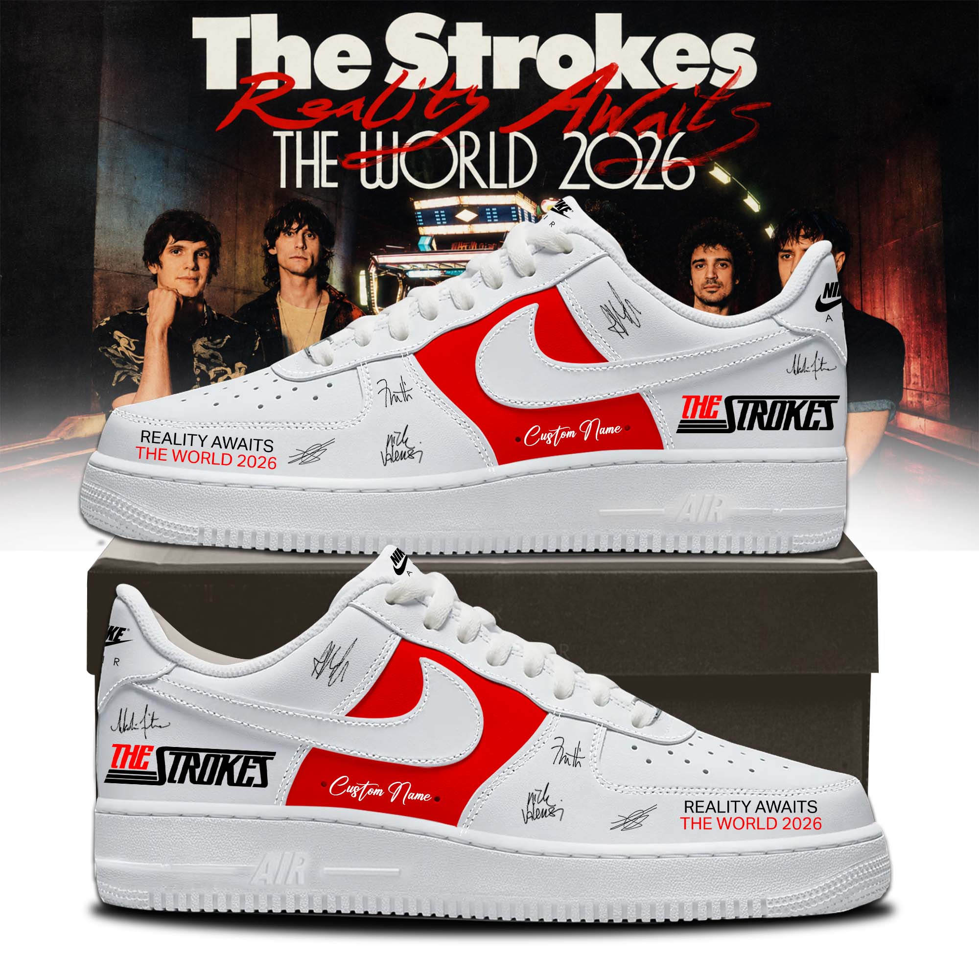 The Strokes Reality Awaits Tour 2026 Premium Street Style Sneakers