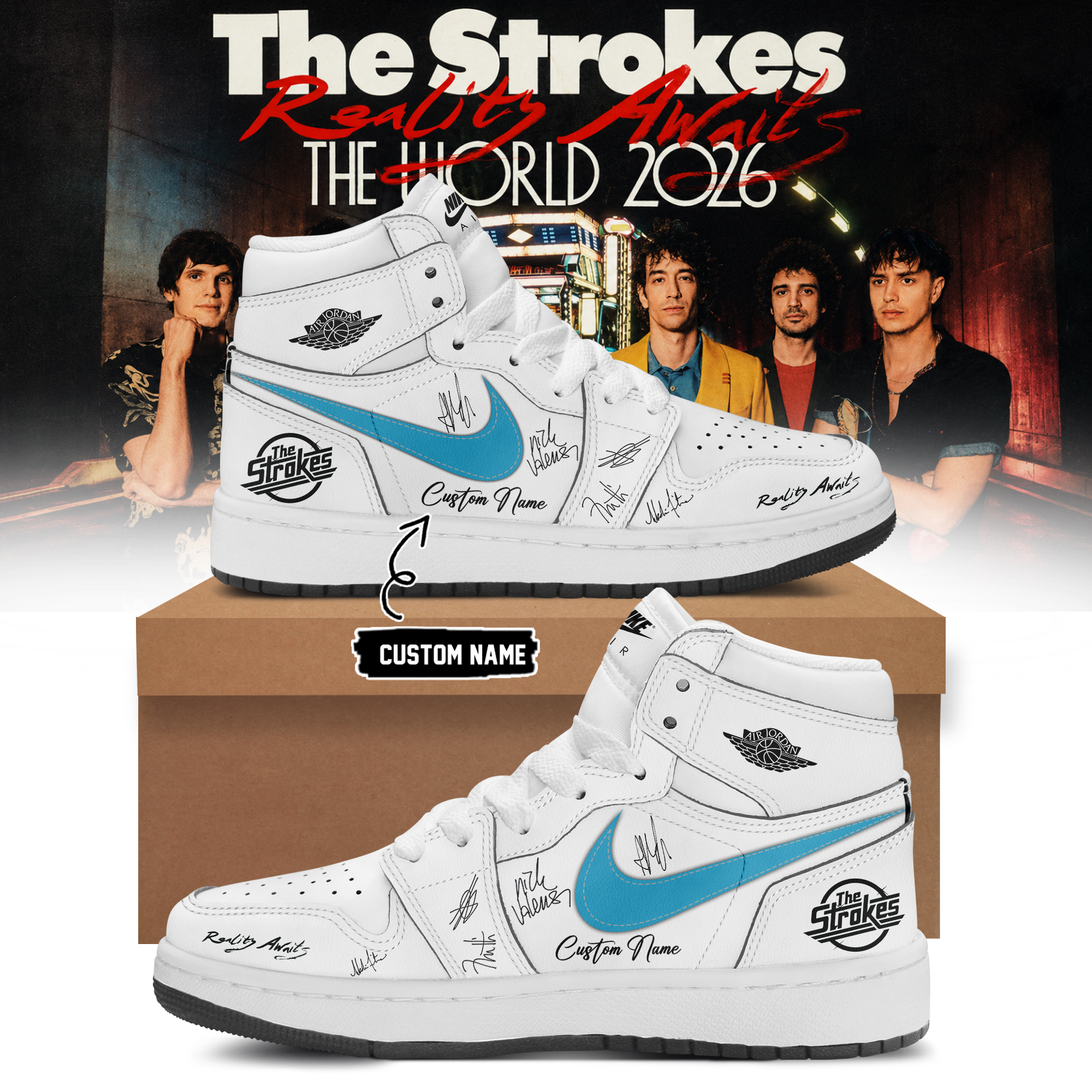The Strokes Reality Awaits Tour 2026 Signature Lifestyle High Top Shoes