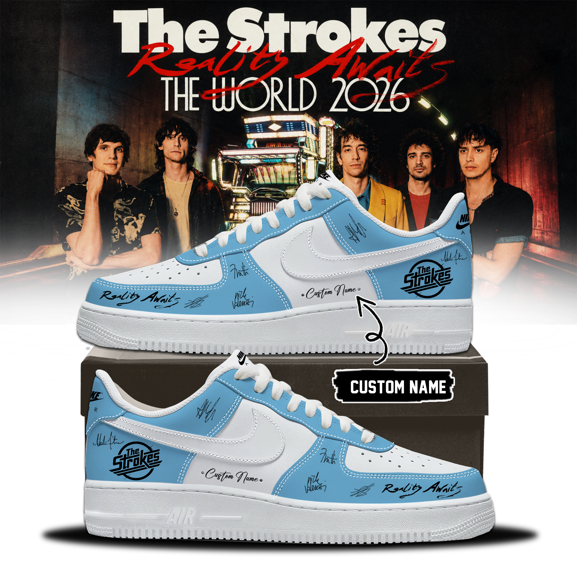 The Strokes Reality Awaits Tour 2026 Signature Limited Edition High Top Sneakers