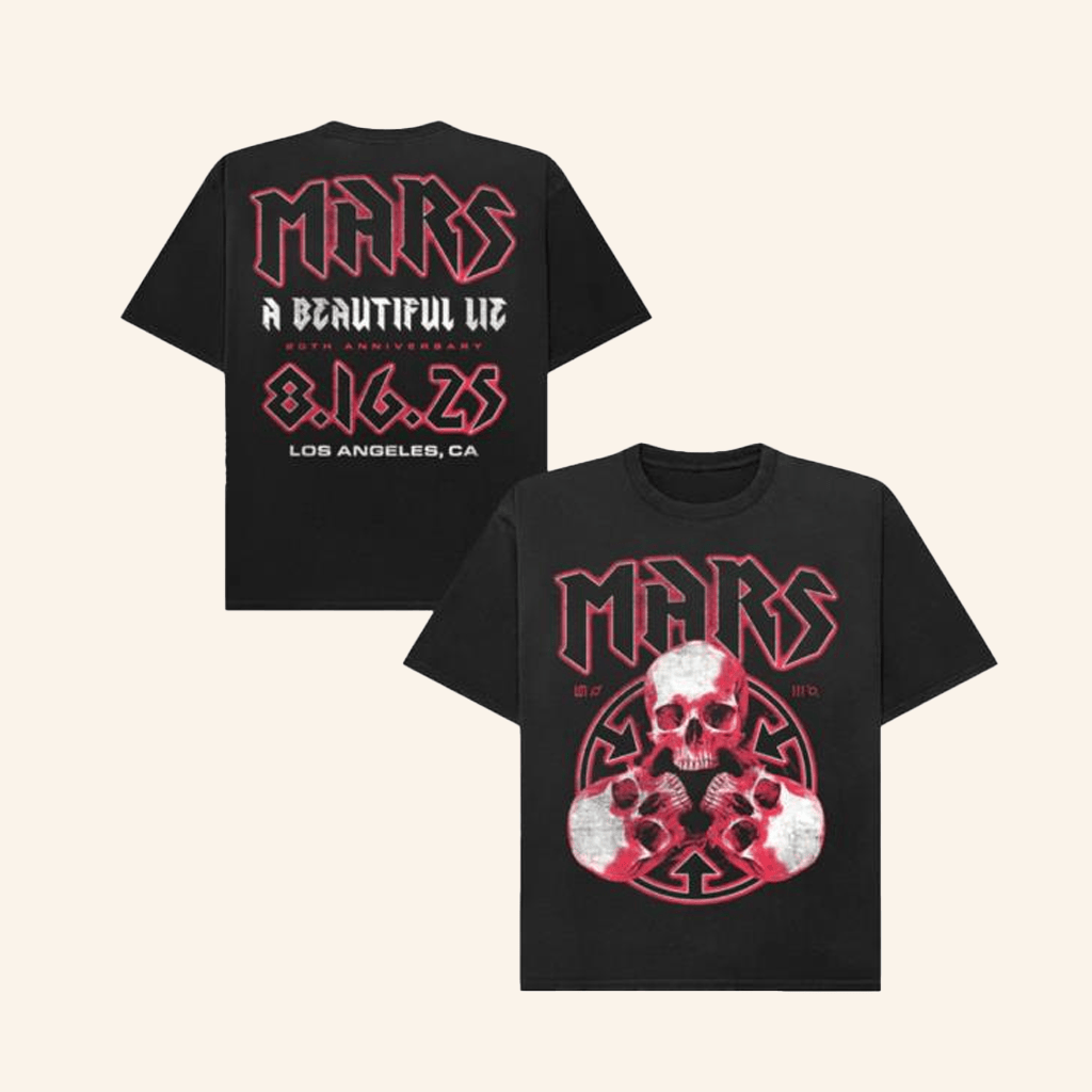 Thirty Seconds To Mars Merch A Beautiful Lie 20Th Anniversary 3 Skull TShirt Dad Gifts