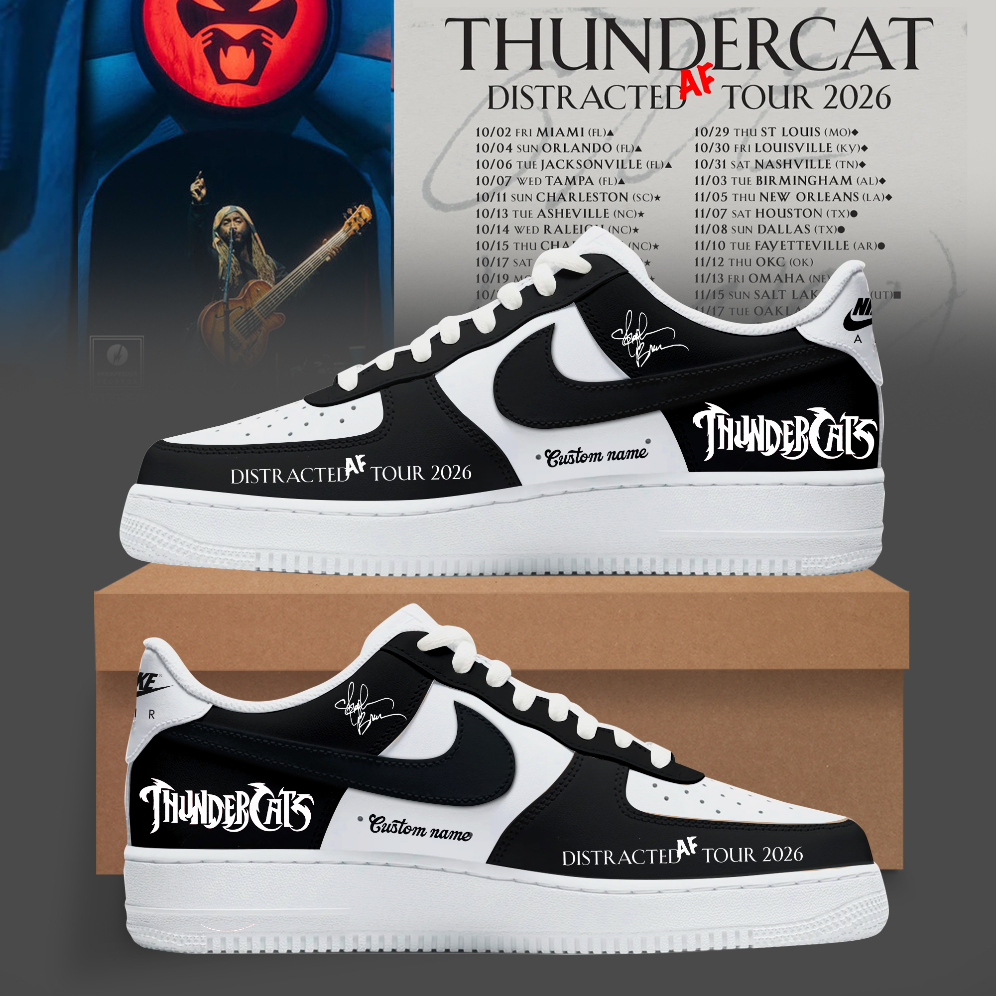 Thundercat Distracted AF Tour 2026 Collection Limited Edition High Top Sneakers