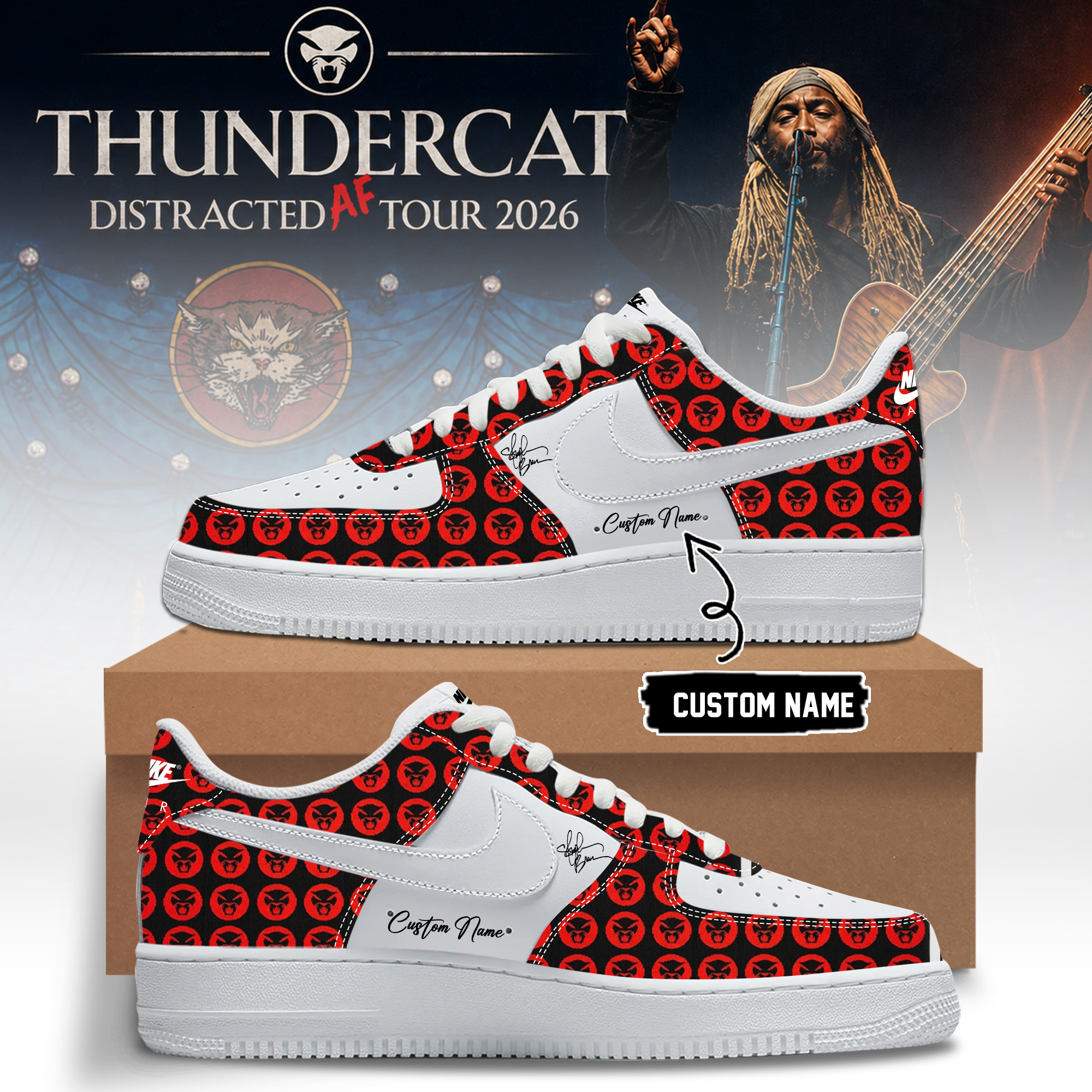 Thundercat Distracted Af Tour 2026 Limited Edition Casual Sneakers Collector Edition