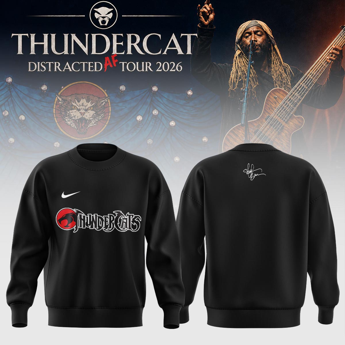 Thundercat Distracted Af Tour 2026 Limited Edition Graphic Sweatshirt Premium Version