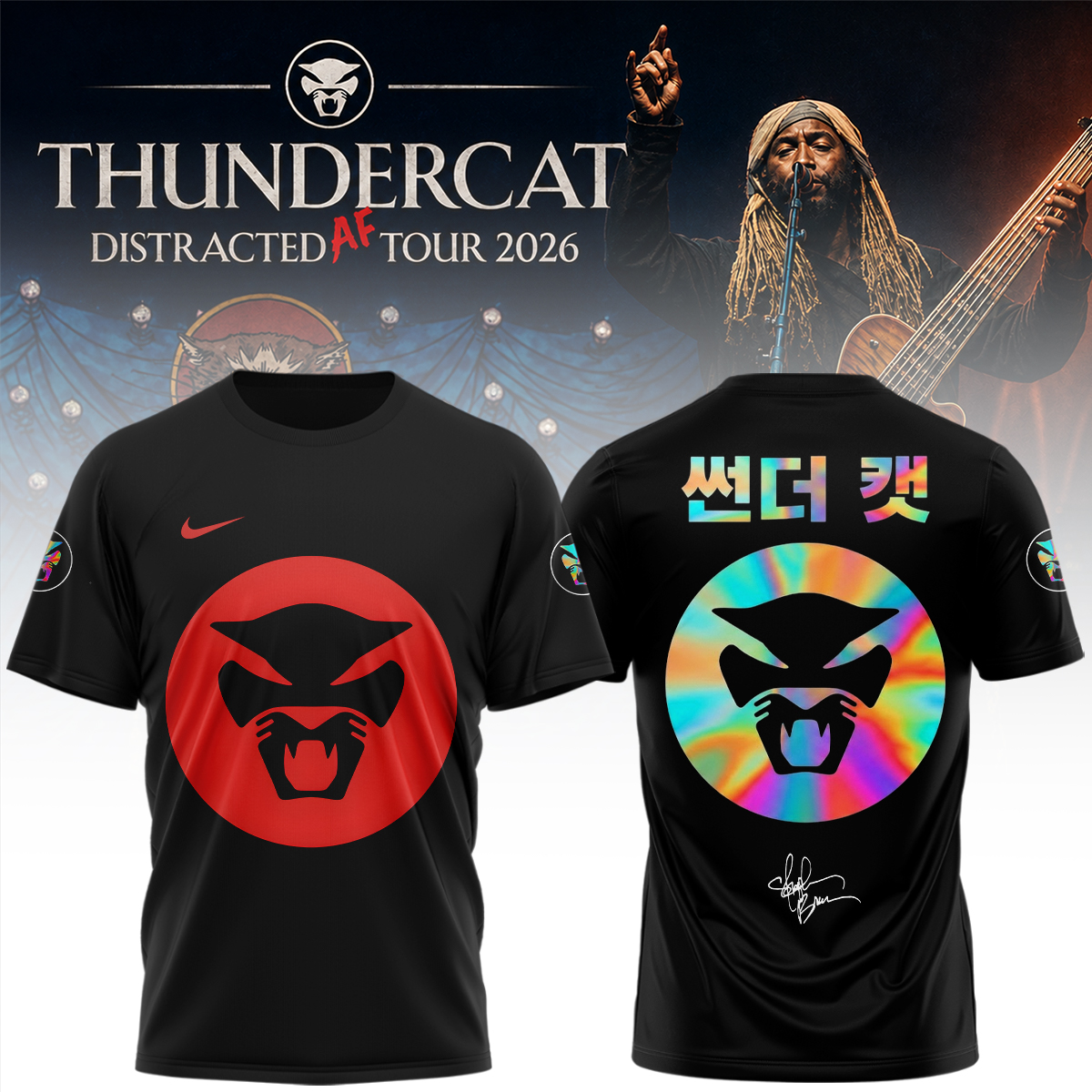 Thundercat Distracted Af Tour 2026 Limited Edition Graphic T Shirt Collector Version