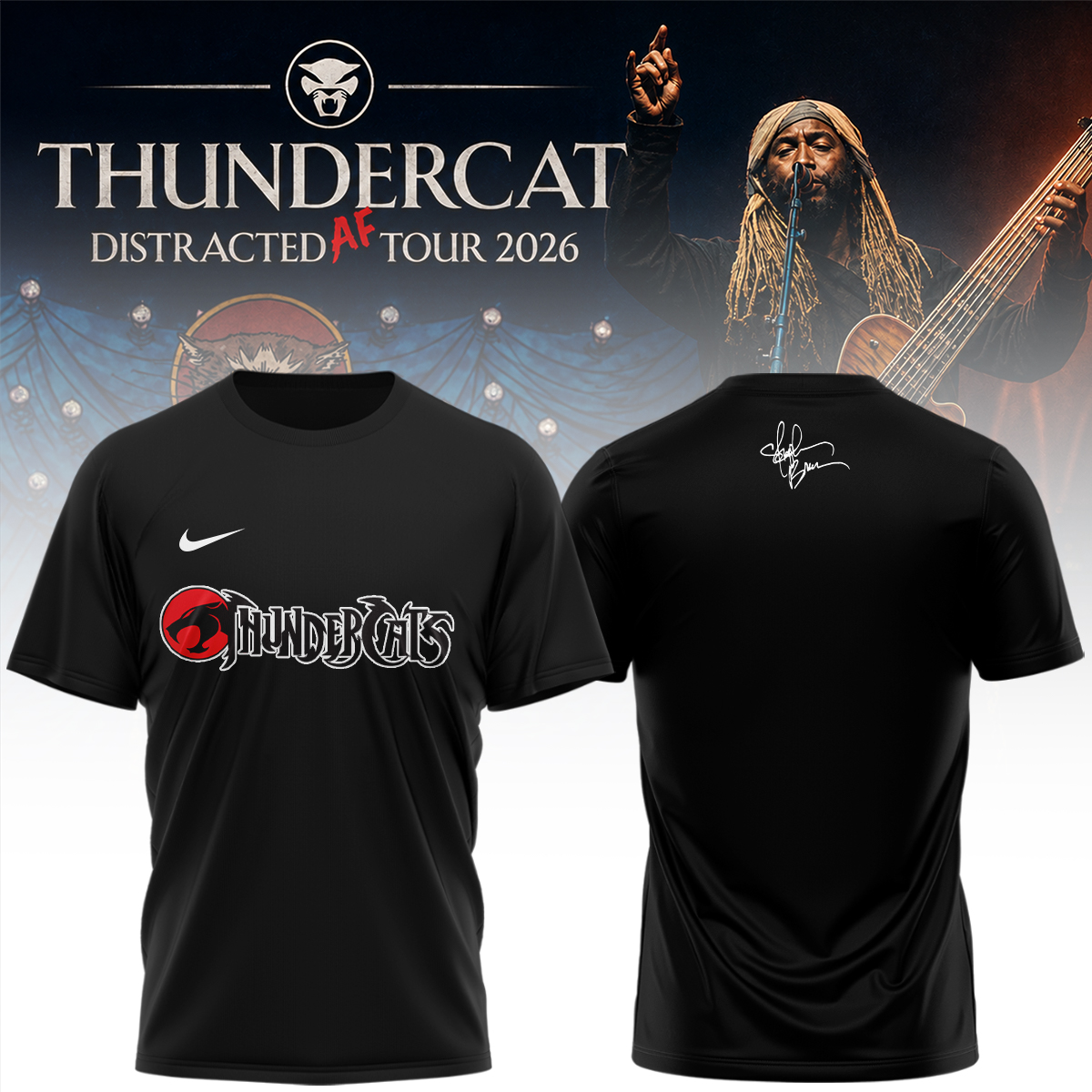 Thundercat Distracted Af Tour 2026 Limited Edition Graphic T Shirt Premium Version
