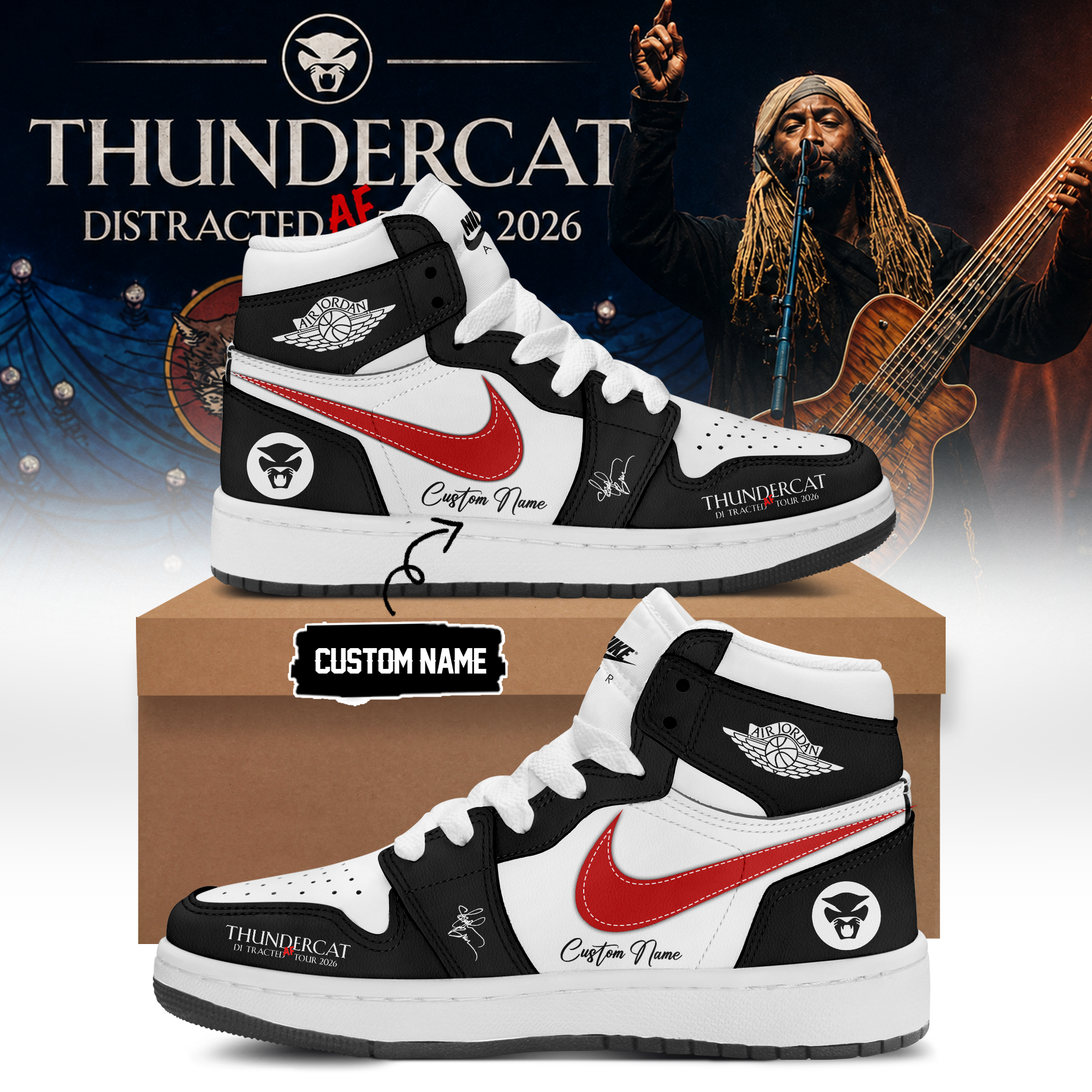 Thundercat Distracted Af Tour 2026 Limited Edition Lifestyle Sneakers Signature Edition