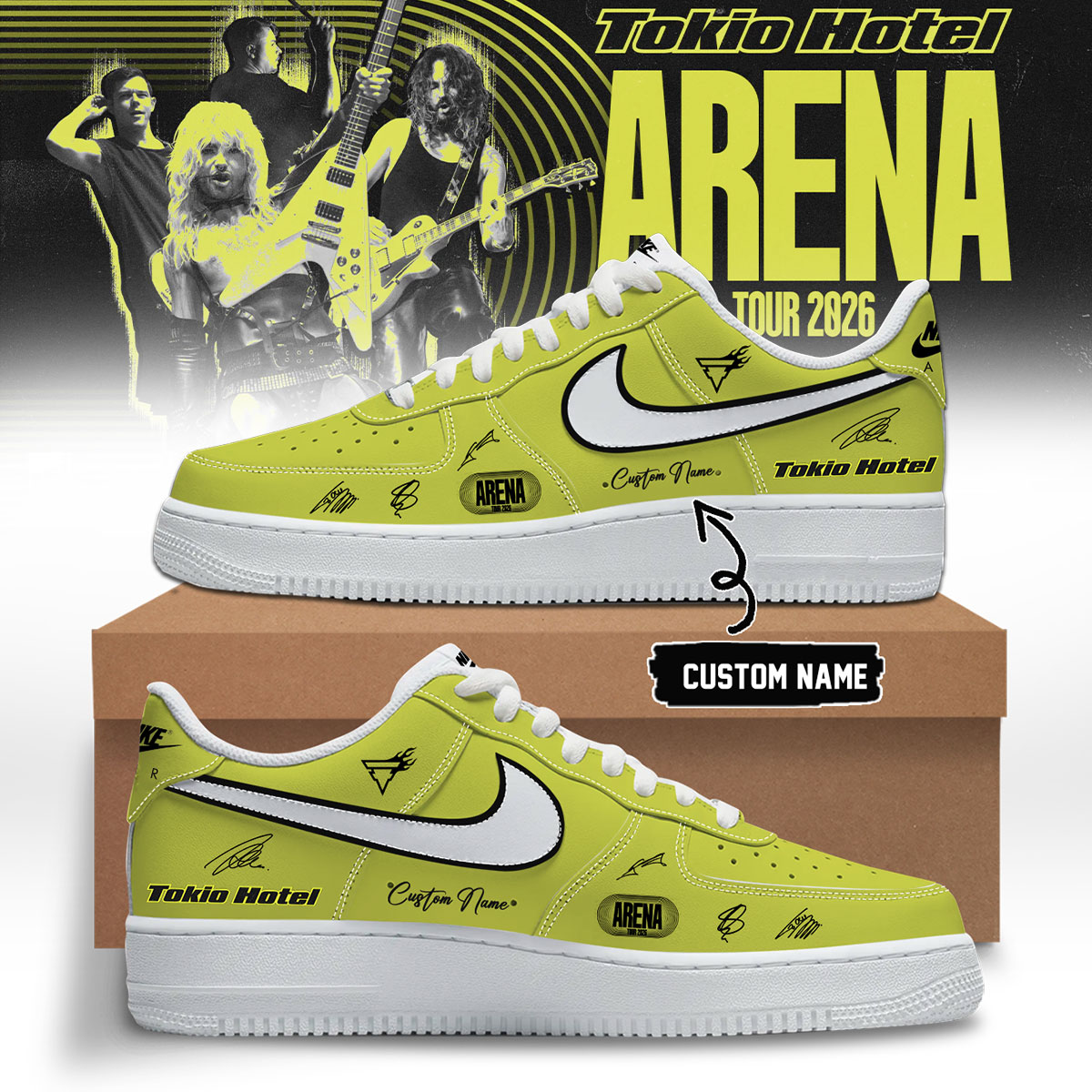 Tokio Hotel Arena Tour 2026 AF1 Custom Sneakers