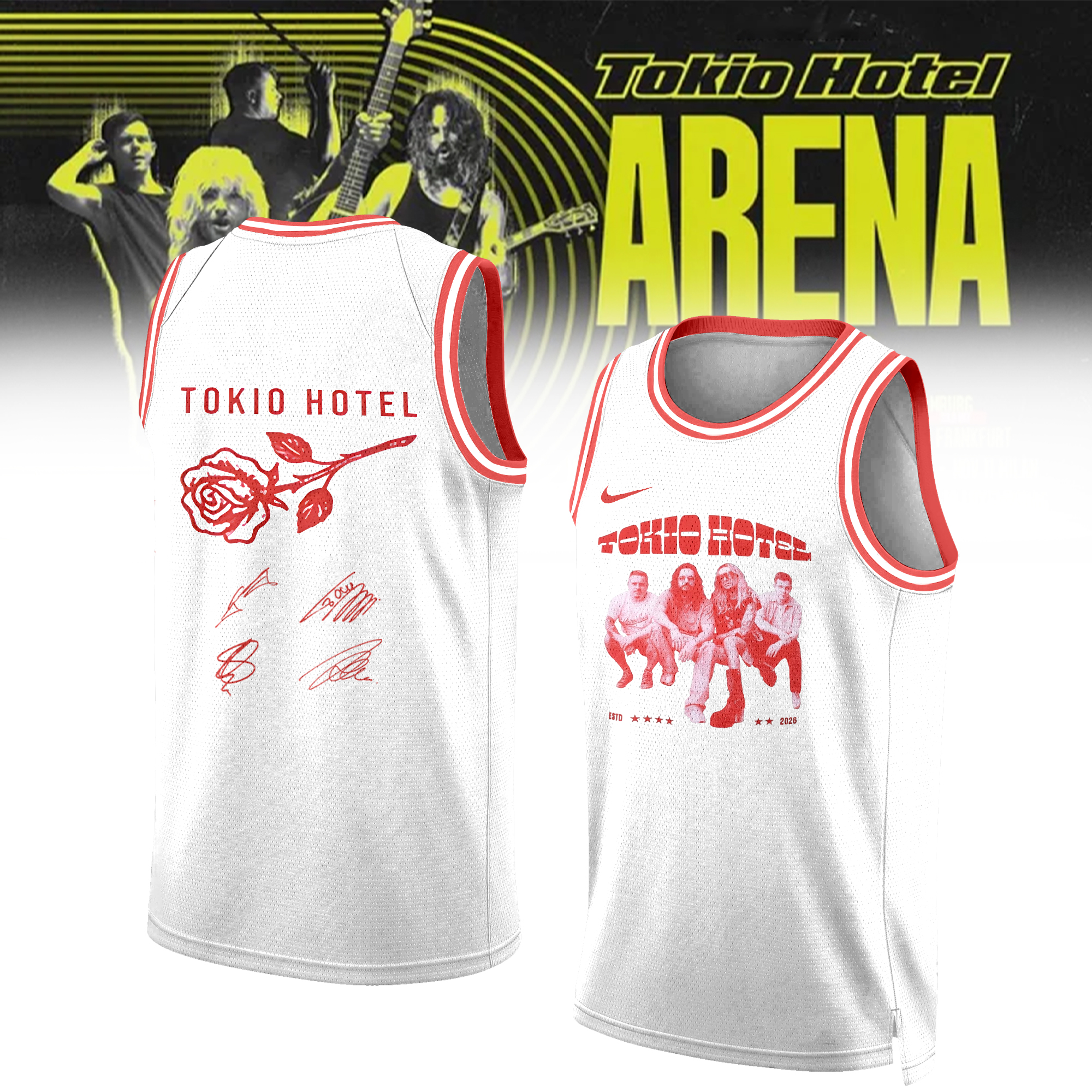Tokio Hotel Arena Tour 2026 Exclusive Concert Baseball Jersey